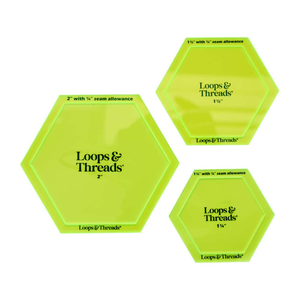 Hexagon Quilting Templates, 3ct. by Loops & Threads®