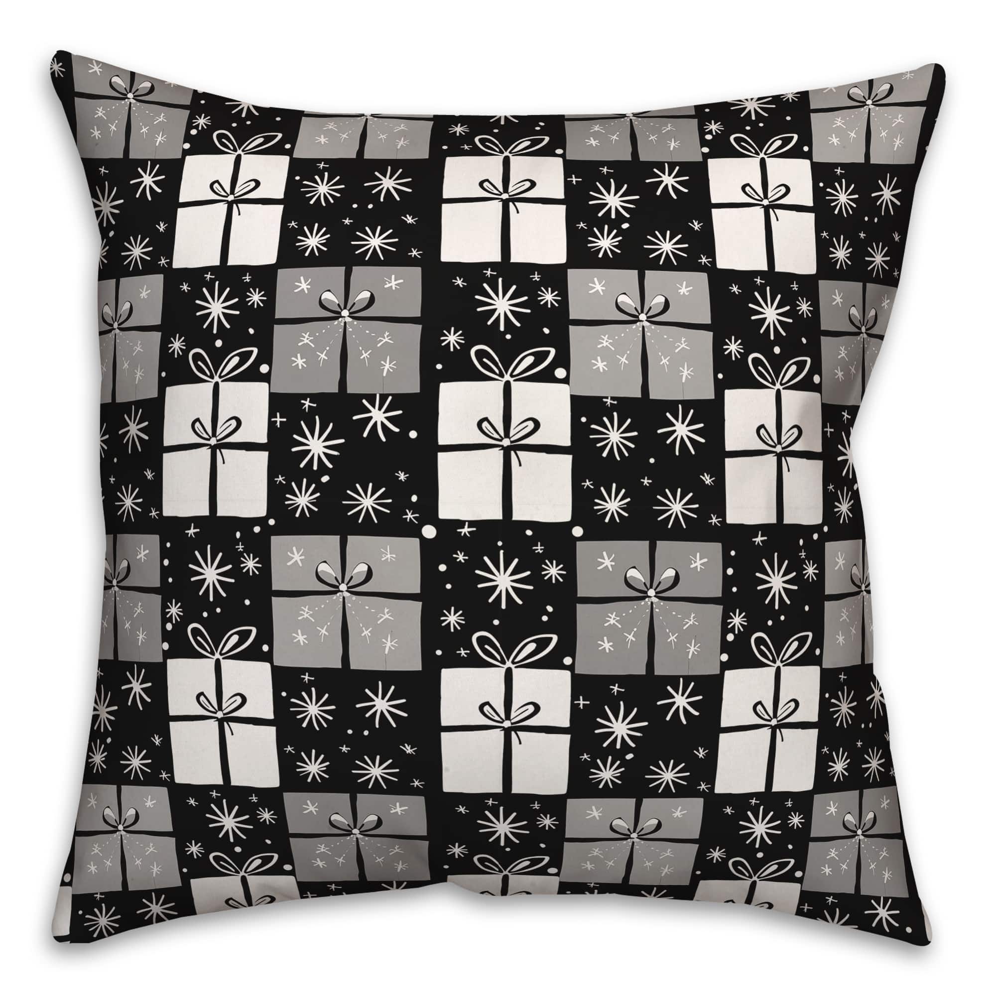 Neutral Present Pattern 18" x 18" Spun Poly Pillow
