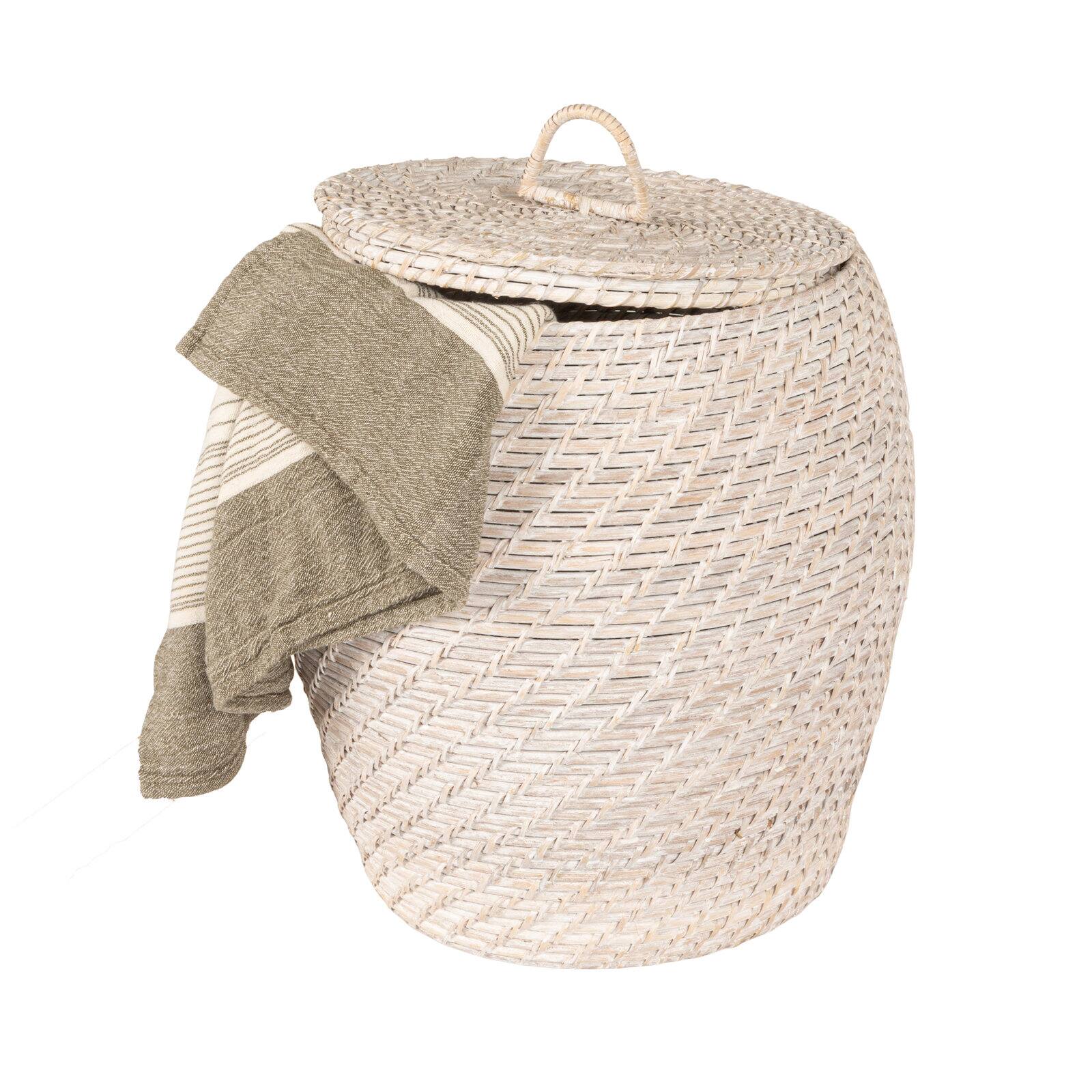 Hello Honey® Whitewashed Rattan Basket with Lids Set