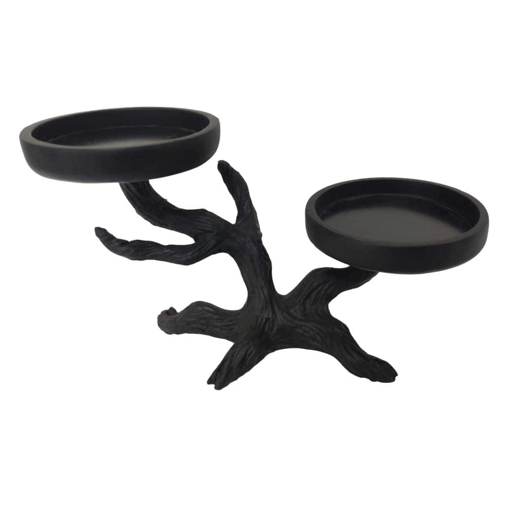9" Black Tree Pillar Candle Holder by Ashland®