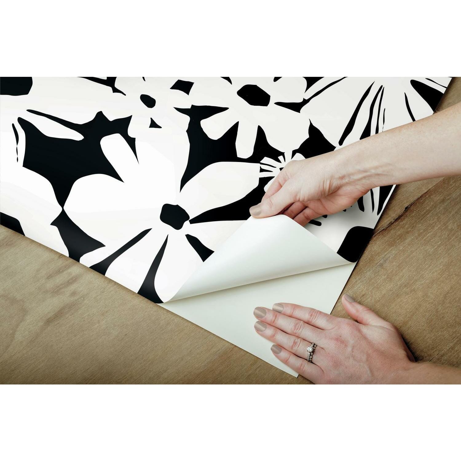 RoomMates Black Daisy Chain Peel & Stick Wallpaper