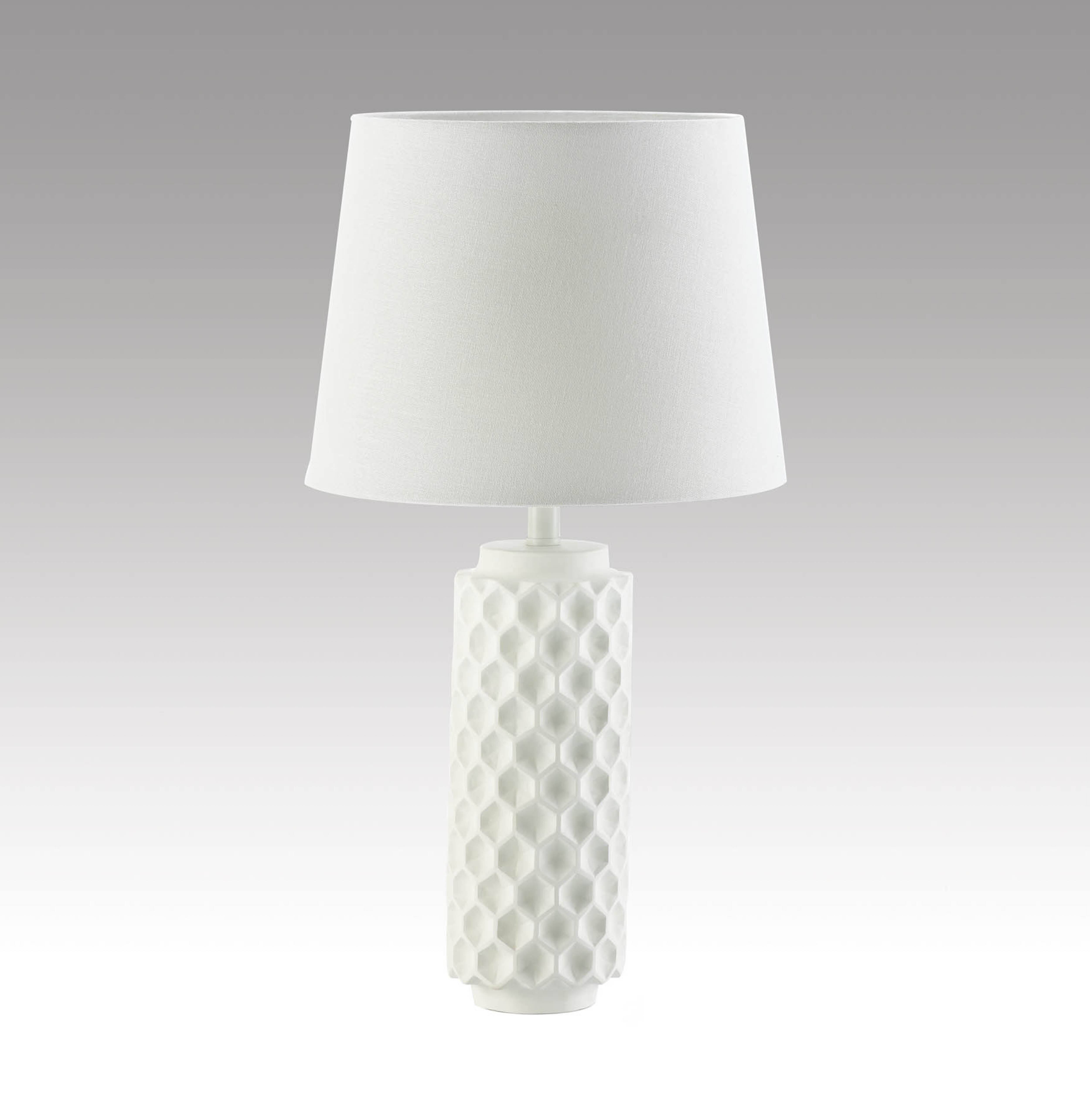20" White Honeycomb Table Lamp