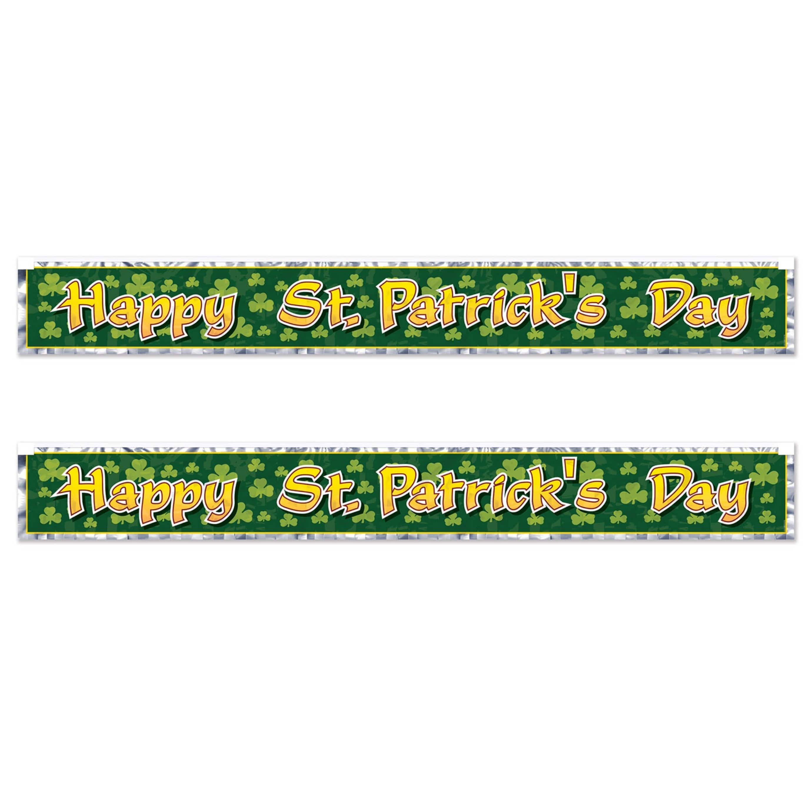 Beistle 7.5" x 5ft. Metallic Happy St. Patrick's Day Fringe Banners, 2ct.