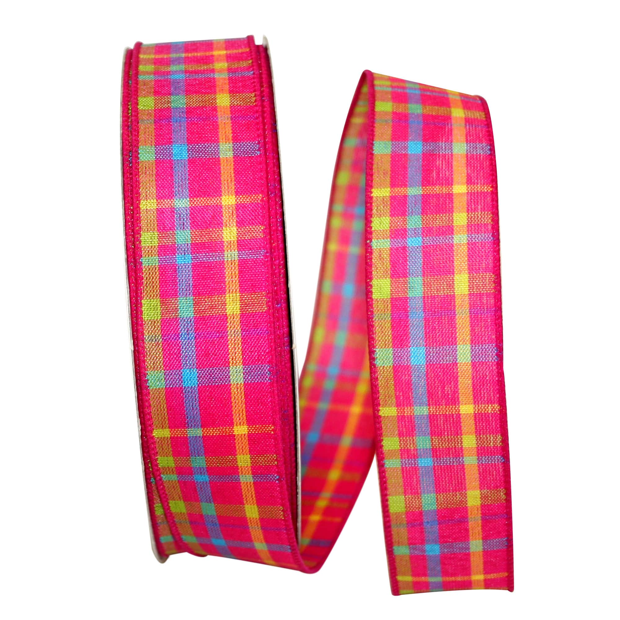 Reliant 1.5" x 50yd. Breezeway Plaid Wired Ribbon