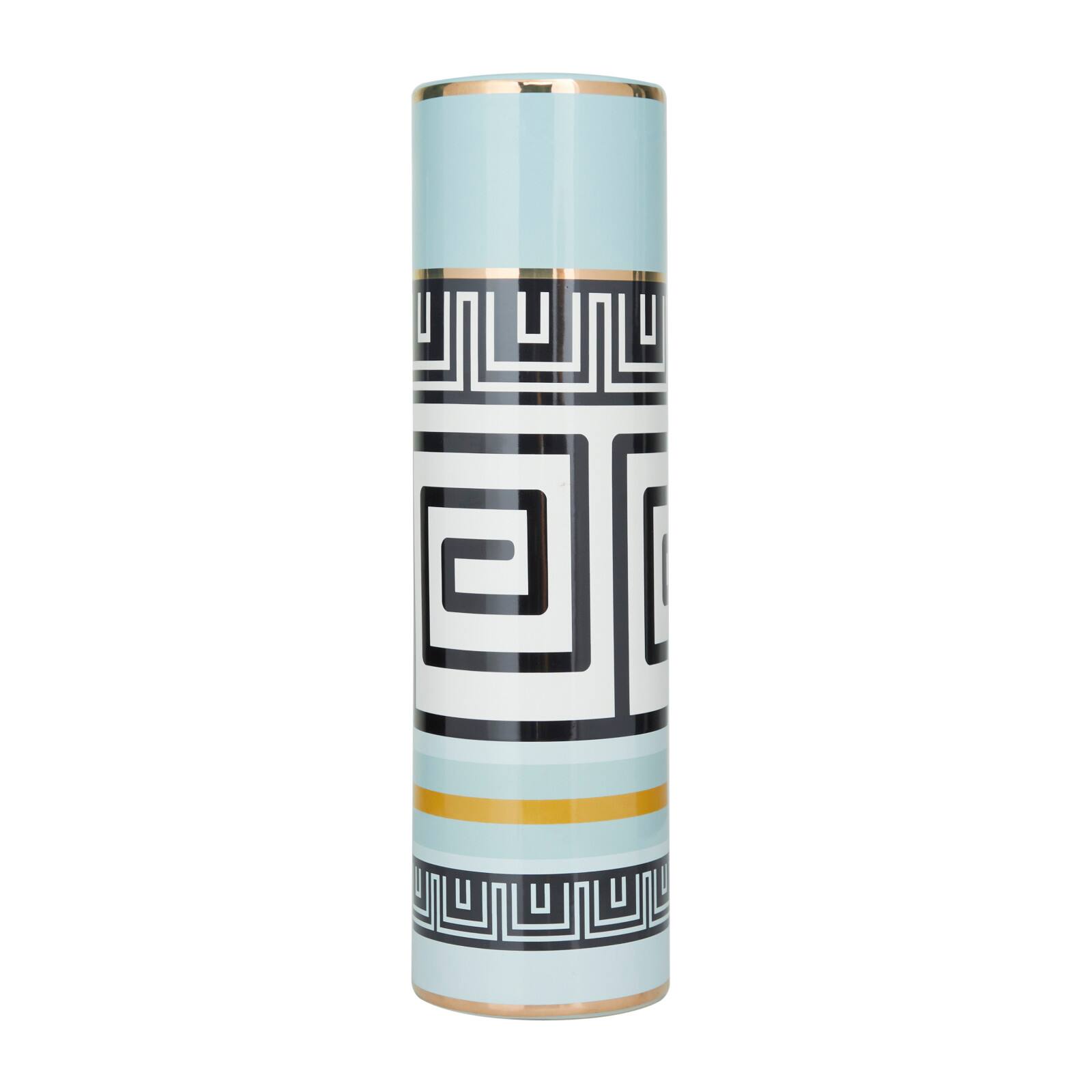 Teal Stoneware Modern Vase, 18" x 5" x 5"