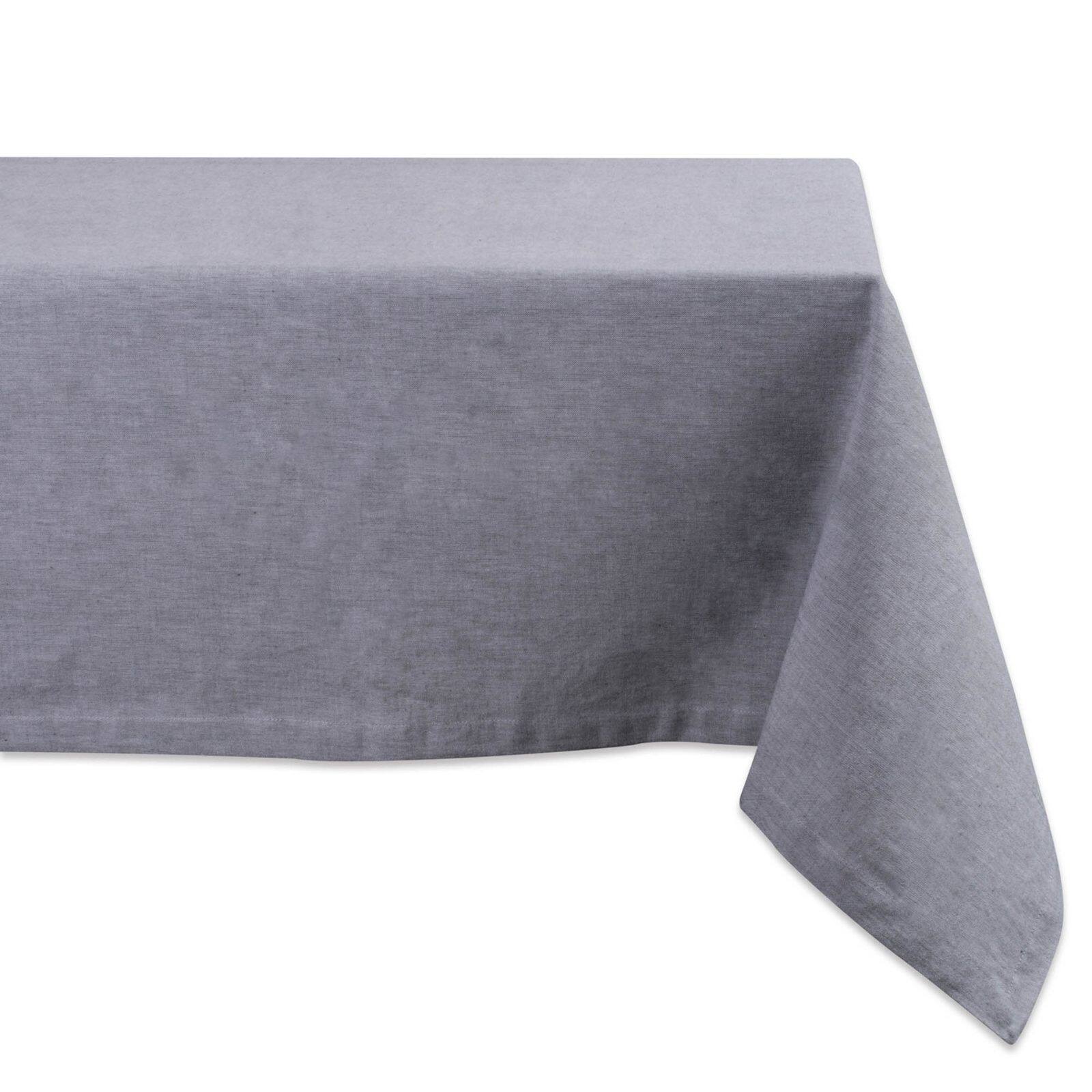 DII® 84" Gray Solid Chambray Tablecloth