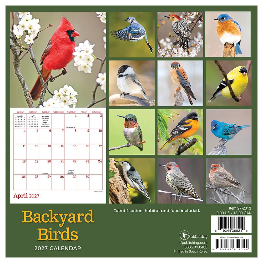 2027 Backyard Birds Mini Calendar