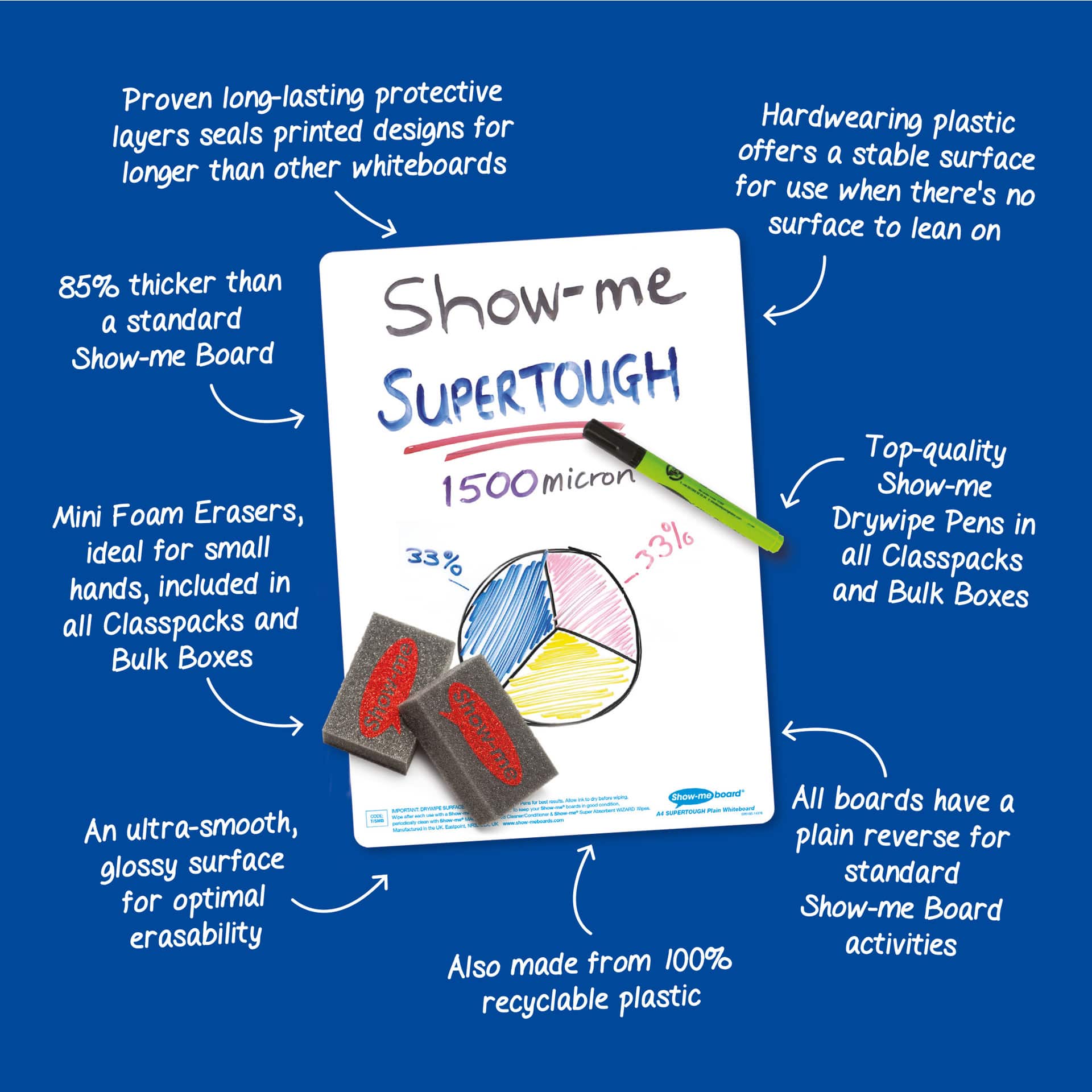 Show-me® A4 Lined/Plain Supertough Lapboards Bulk Box Set
