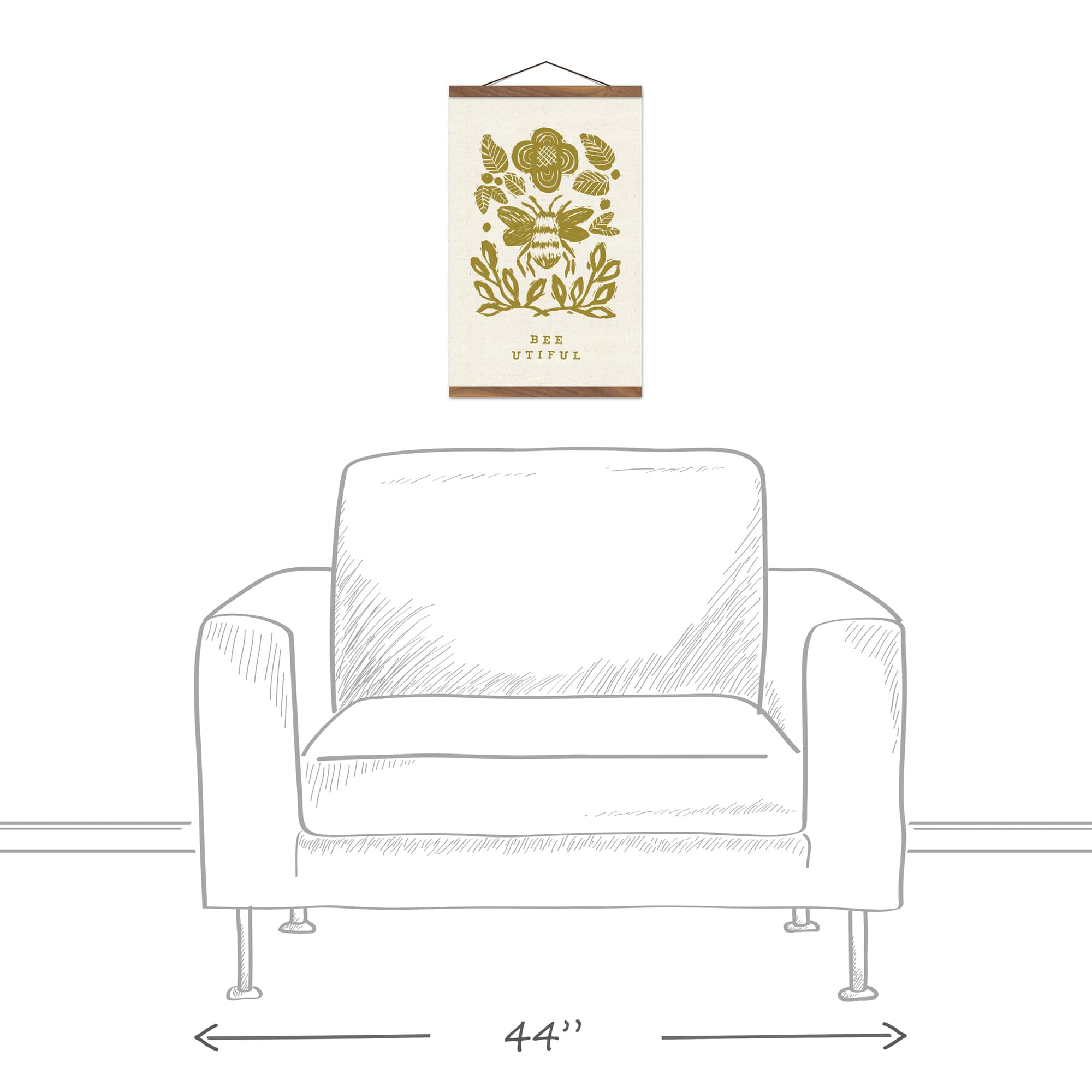Designs Direct Beeutiful Bee Teak Hanging Canvas