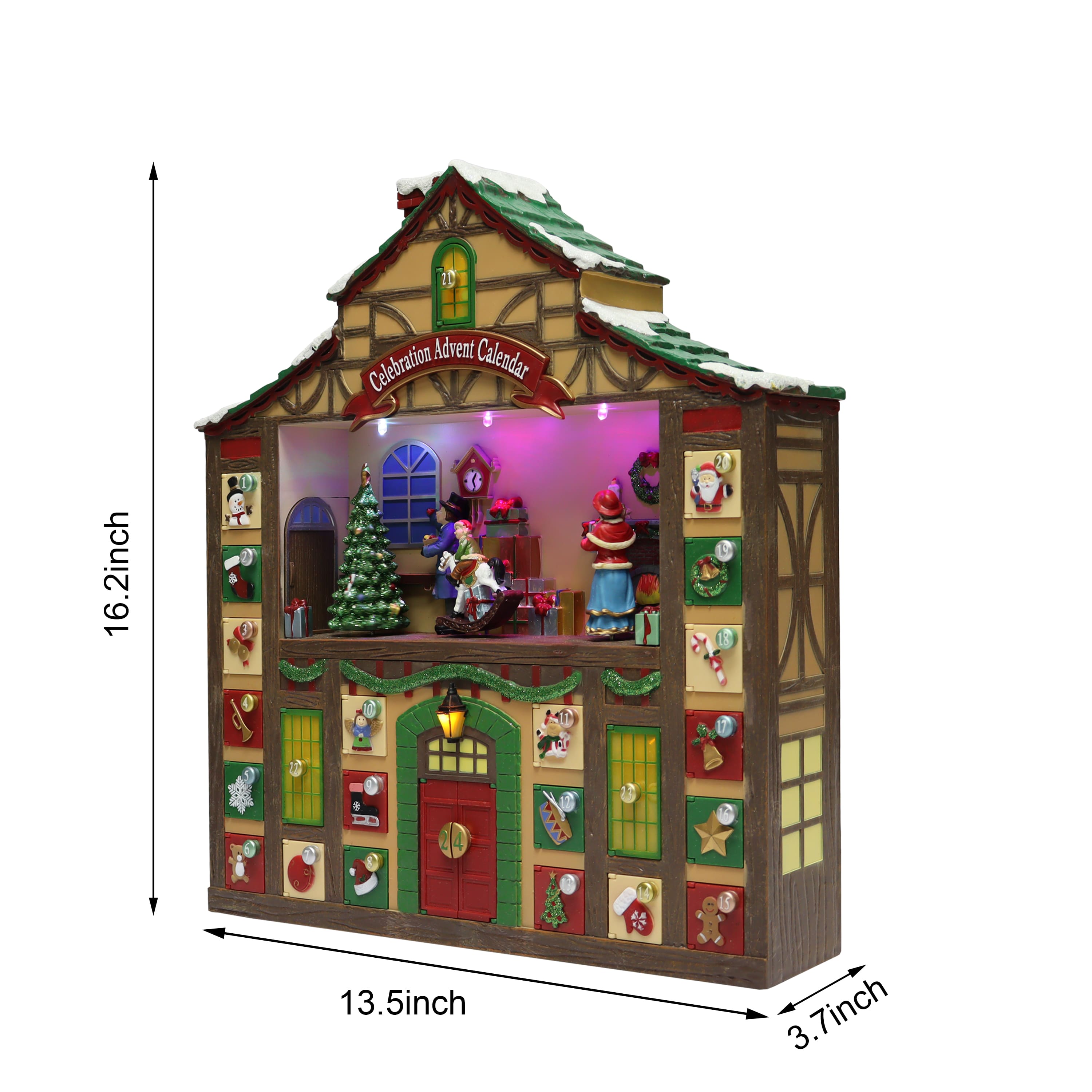 Moments in Time 16.3" Animated Advent Calendar Décor 