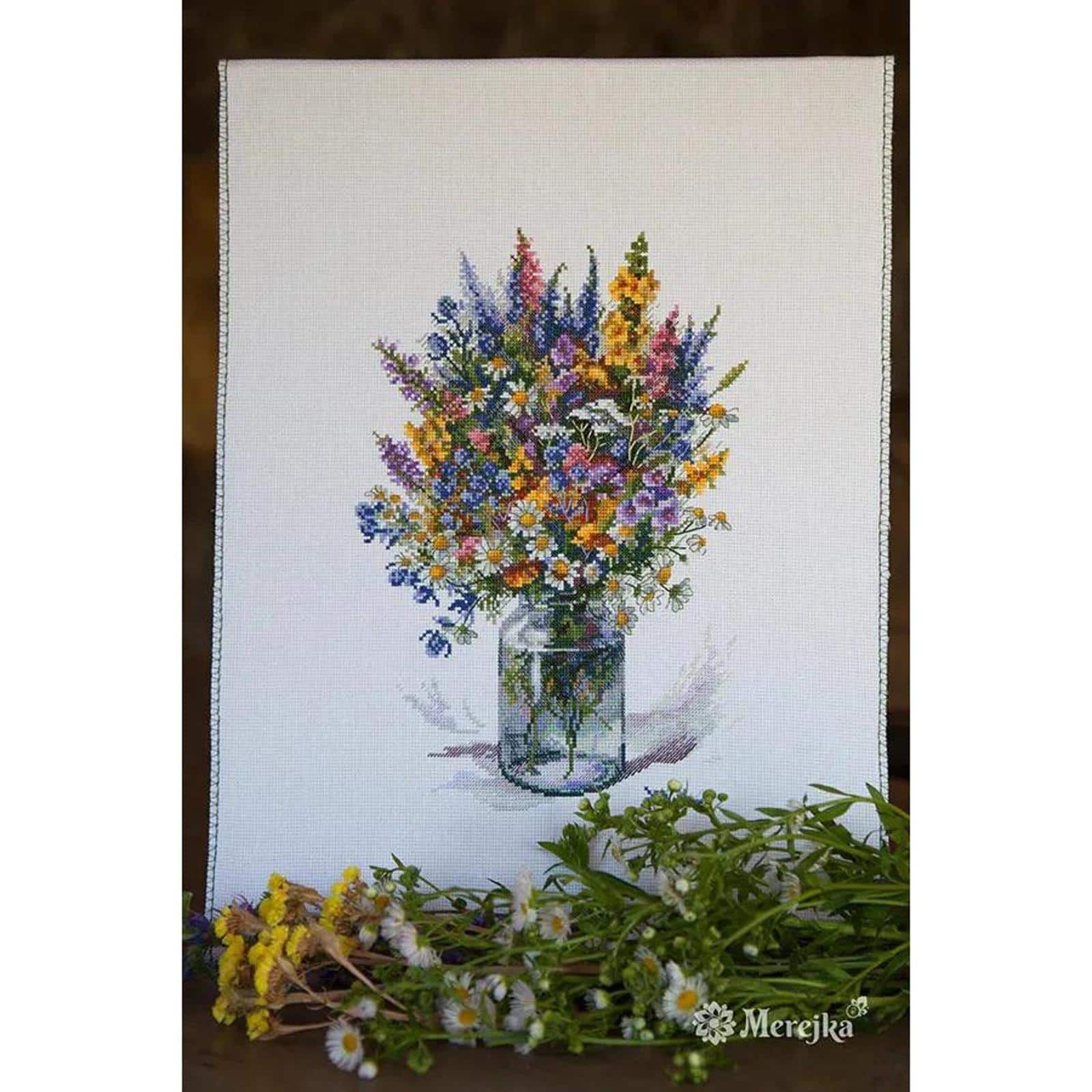 Merejka® The Thistle Bouquet Counted Cross Stitch Kit