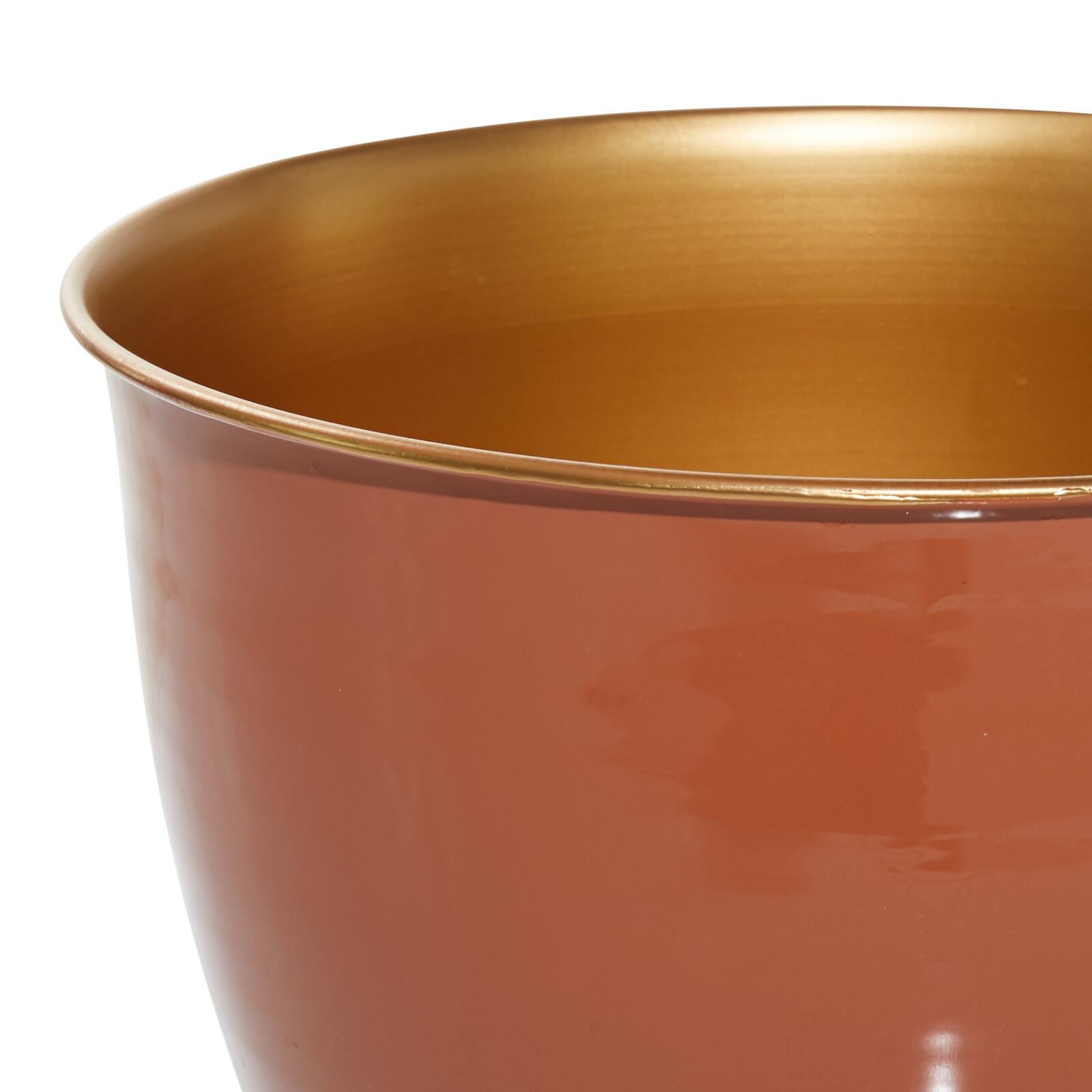Orange Metal Farmhouse Planter Set, 9" & 12"