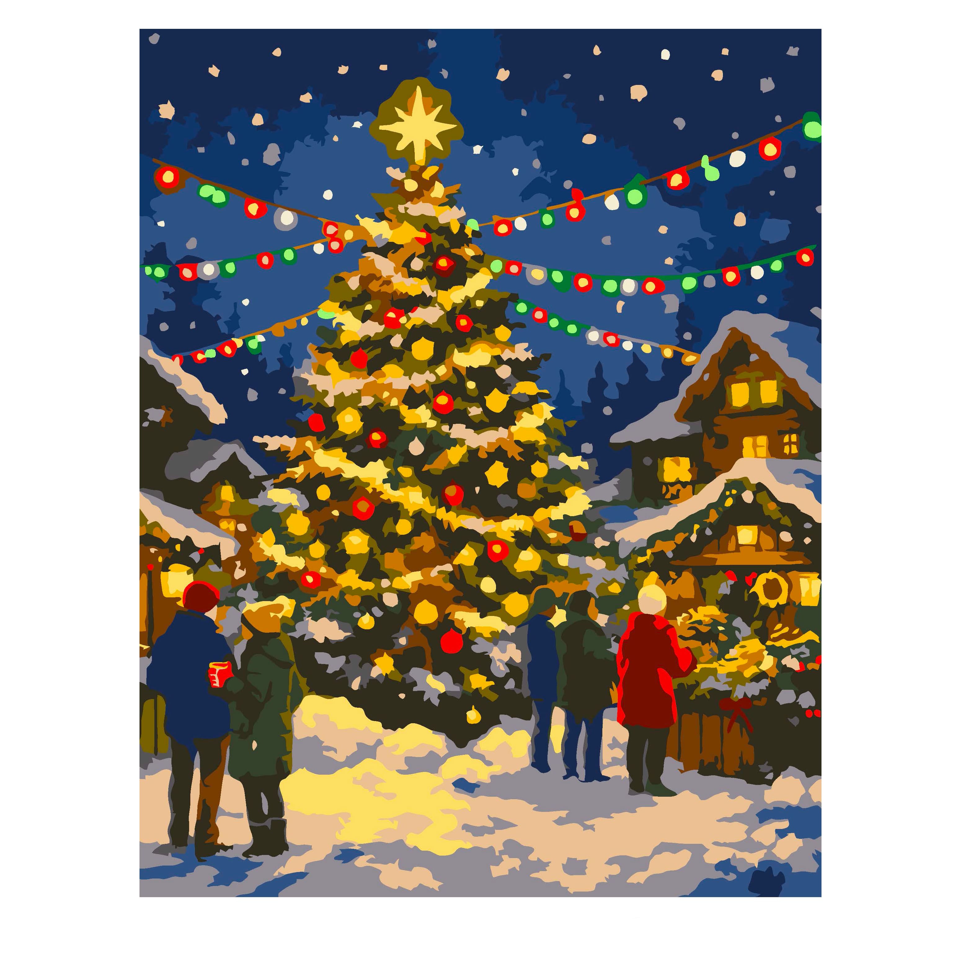 11" x 14" Christmas Market Paint-by-Number Kit by Artist's Loft®