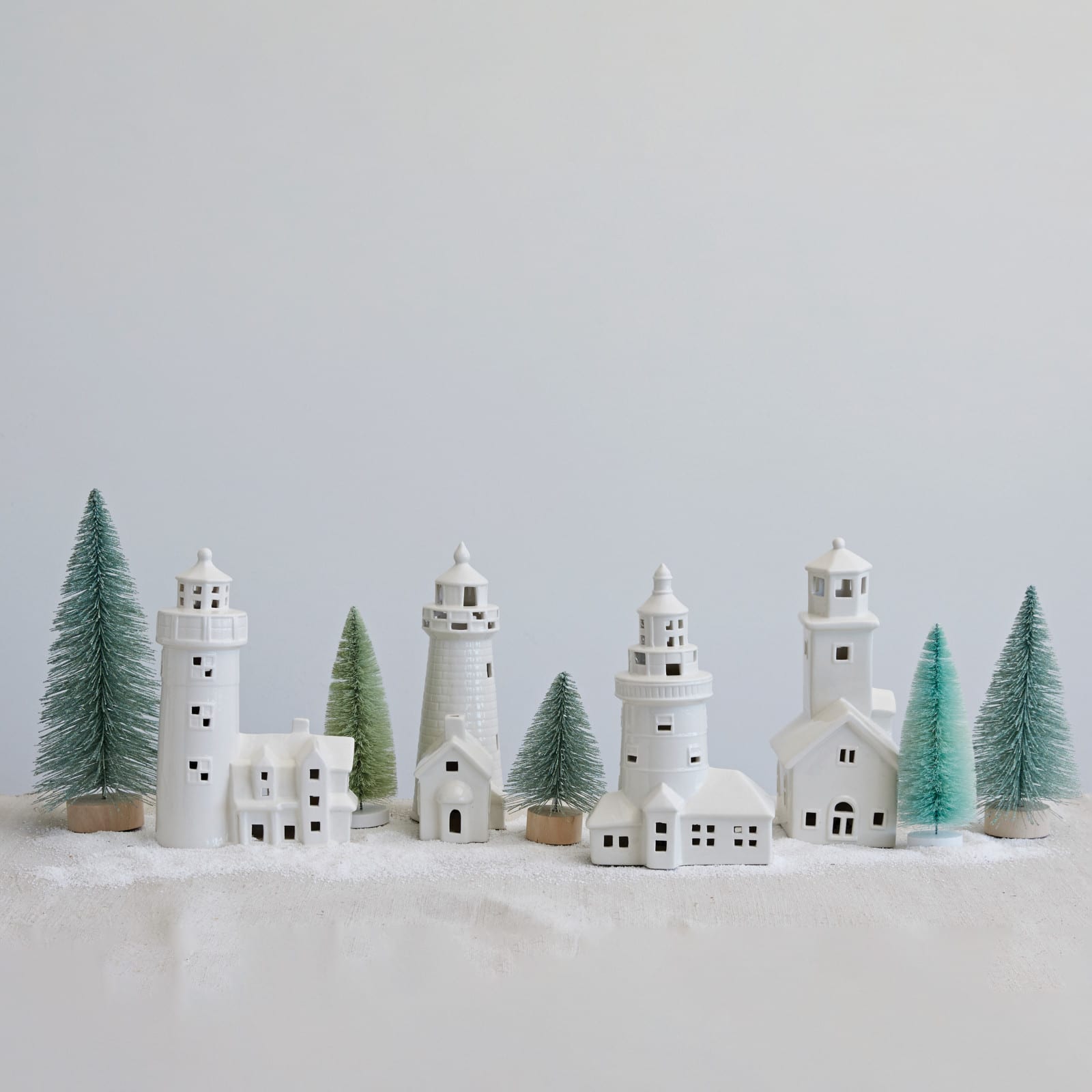 Hello Honey® 10.5" White Stoneware Lighthouse with LED Light