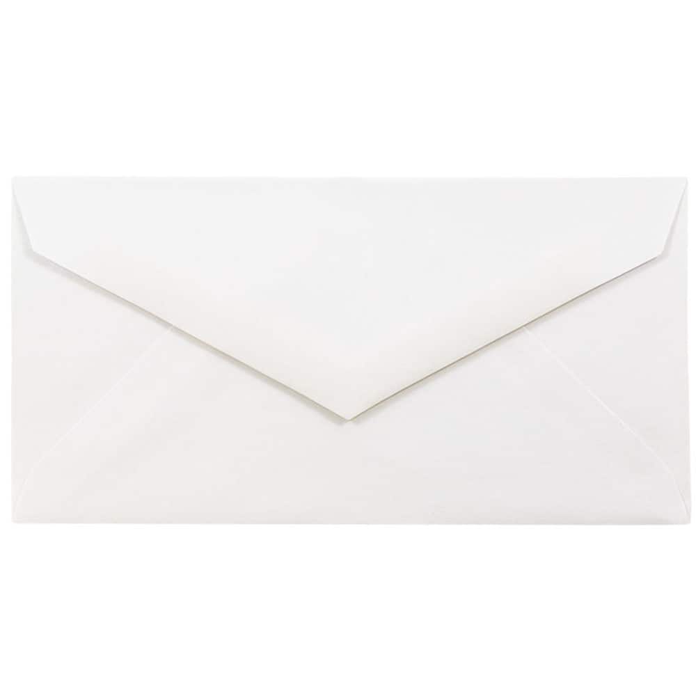 JAM Paper 3.875" x 7.5" Bright White Wove Monarch Strathmore Invitation Envelopes, 50ct.