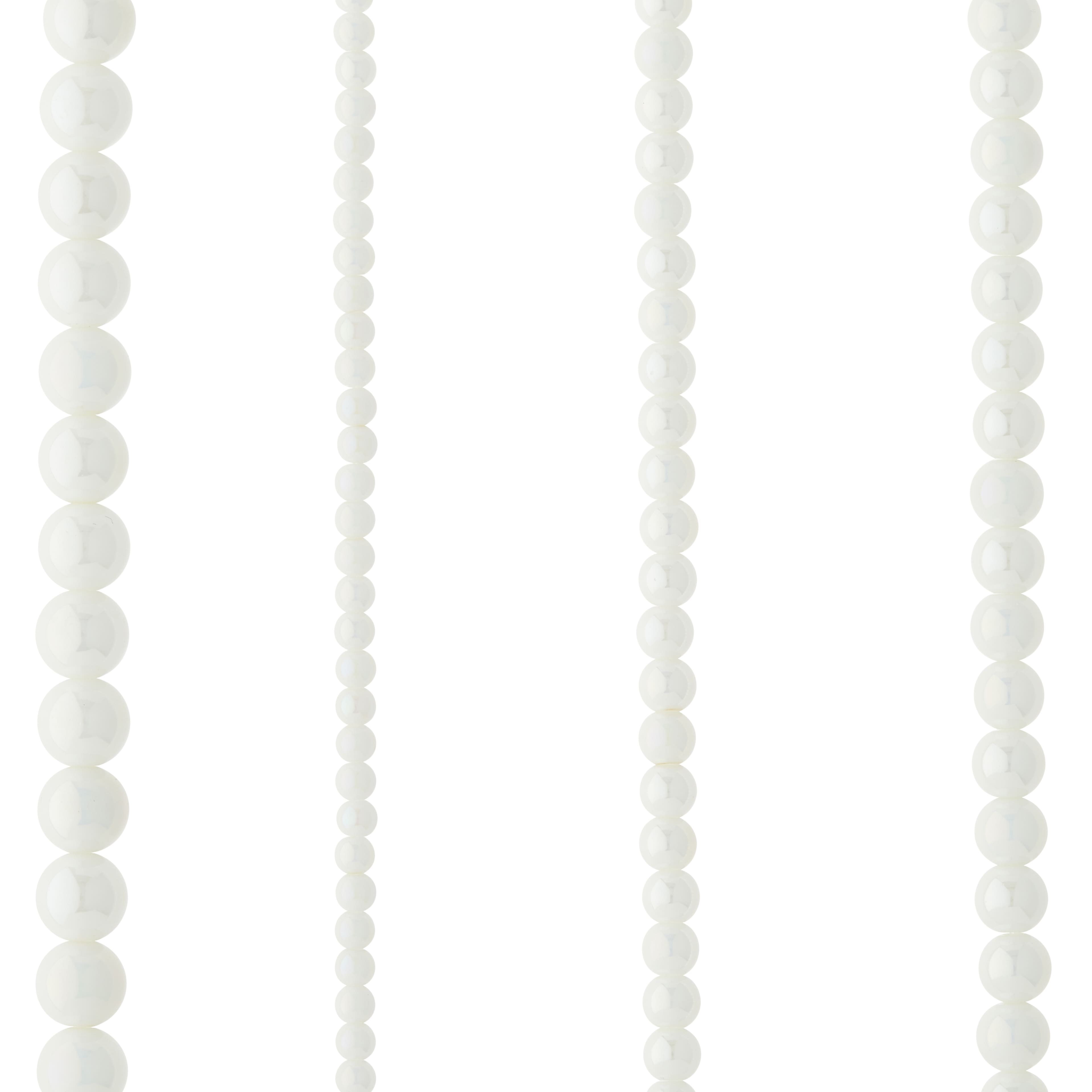 Perles rondes en verre au fini marbré blanc de Bead Landing