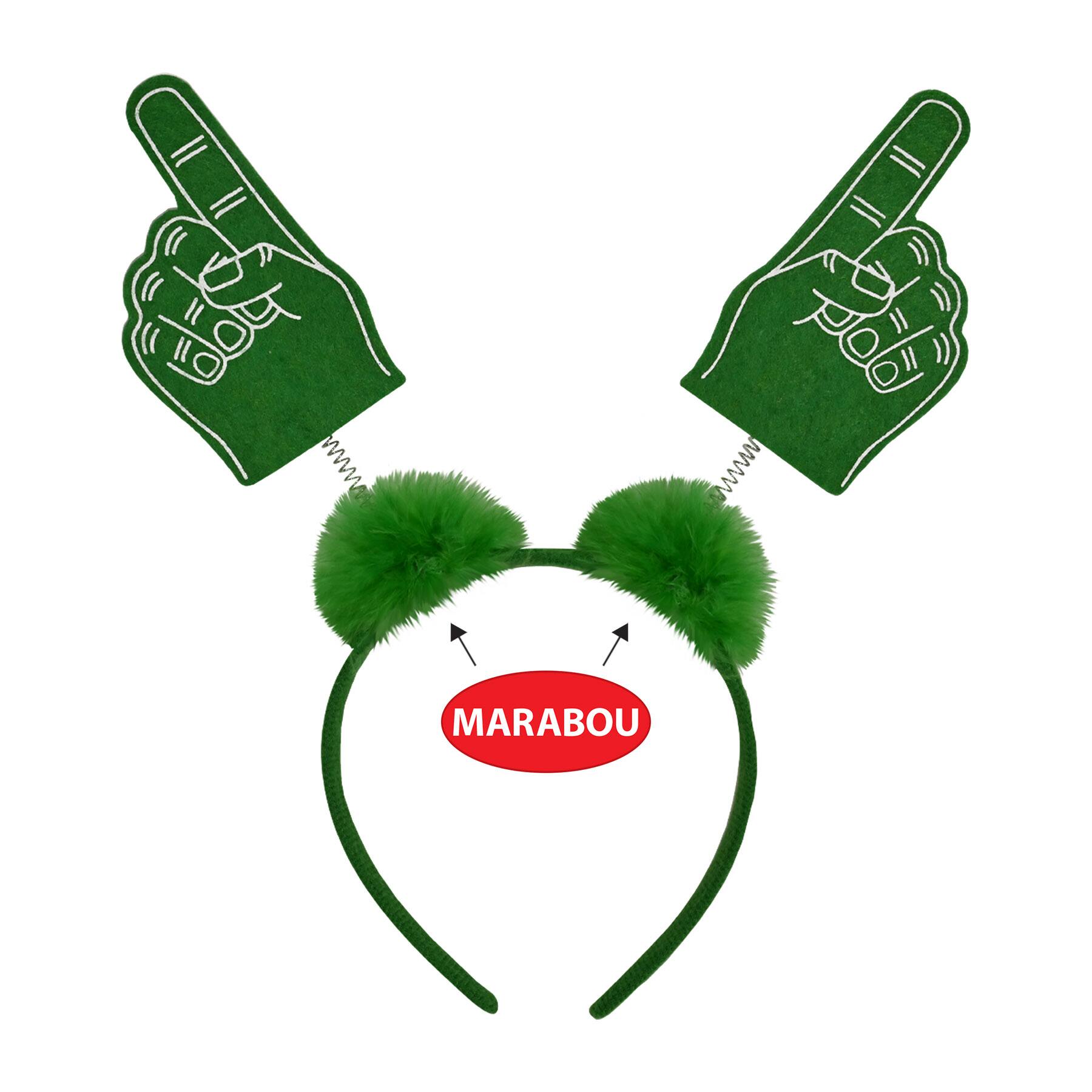 Beistle Adult Green #1 Hand Boppers with Marabou Headbands, 2ct.