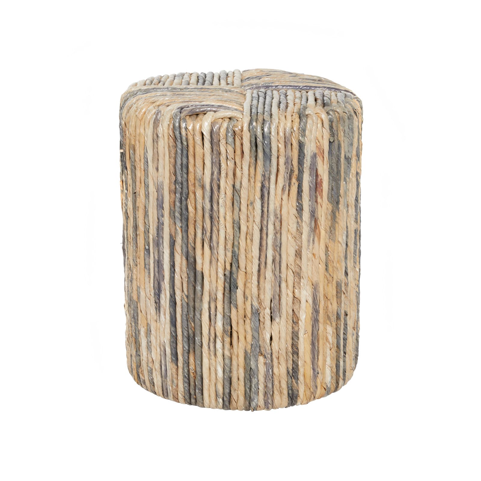 Brown Teak Wood Contemporary Stool, 18" x 15" x 15"