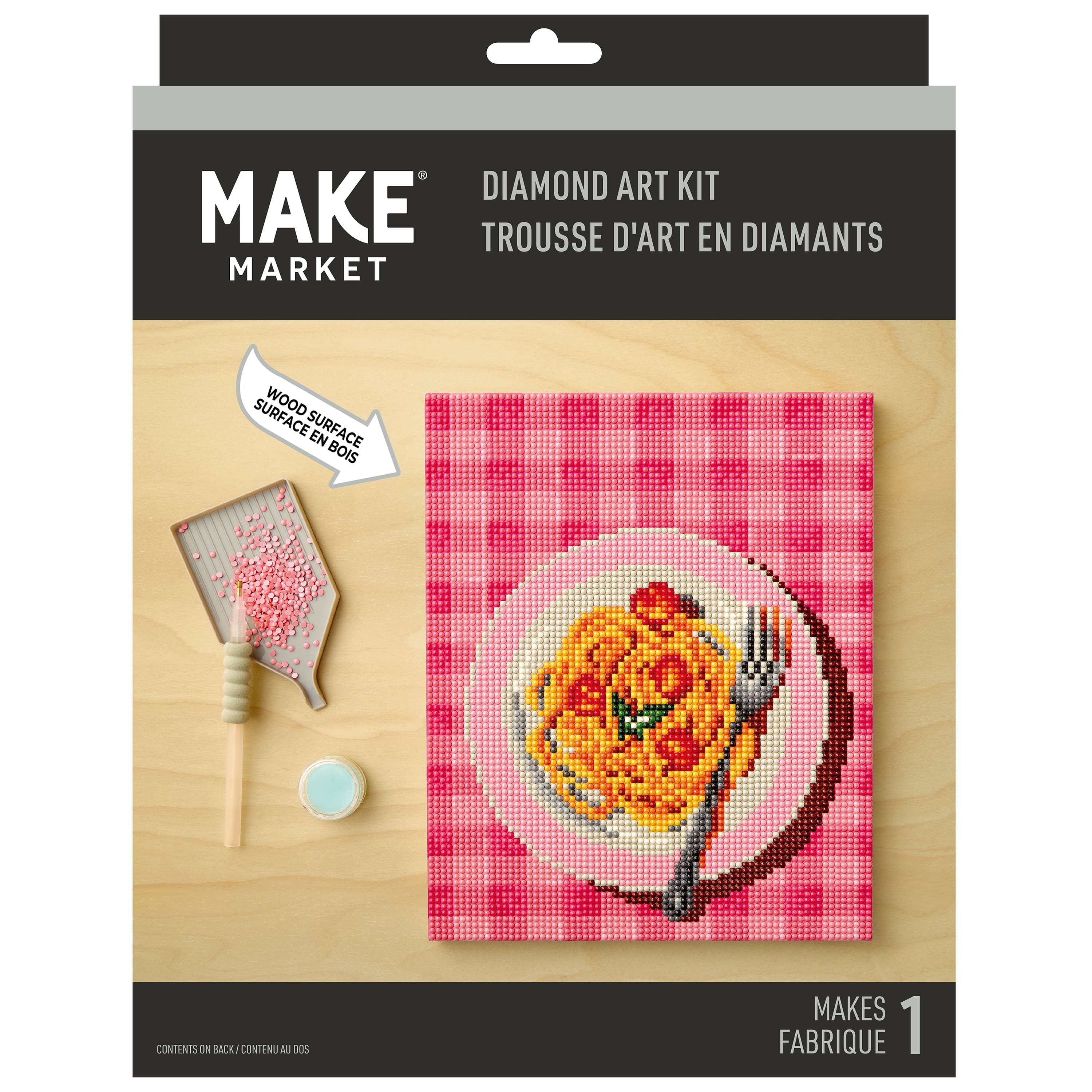 8" x 10" Pasta Noodles Wood Plank Diamond Art Kit by Make Market®