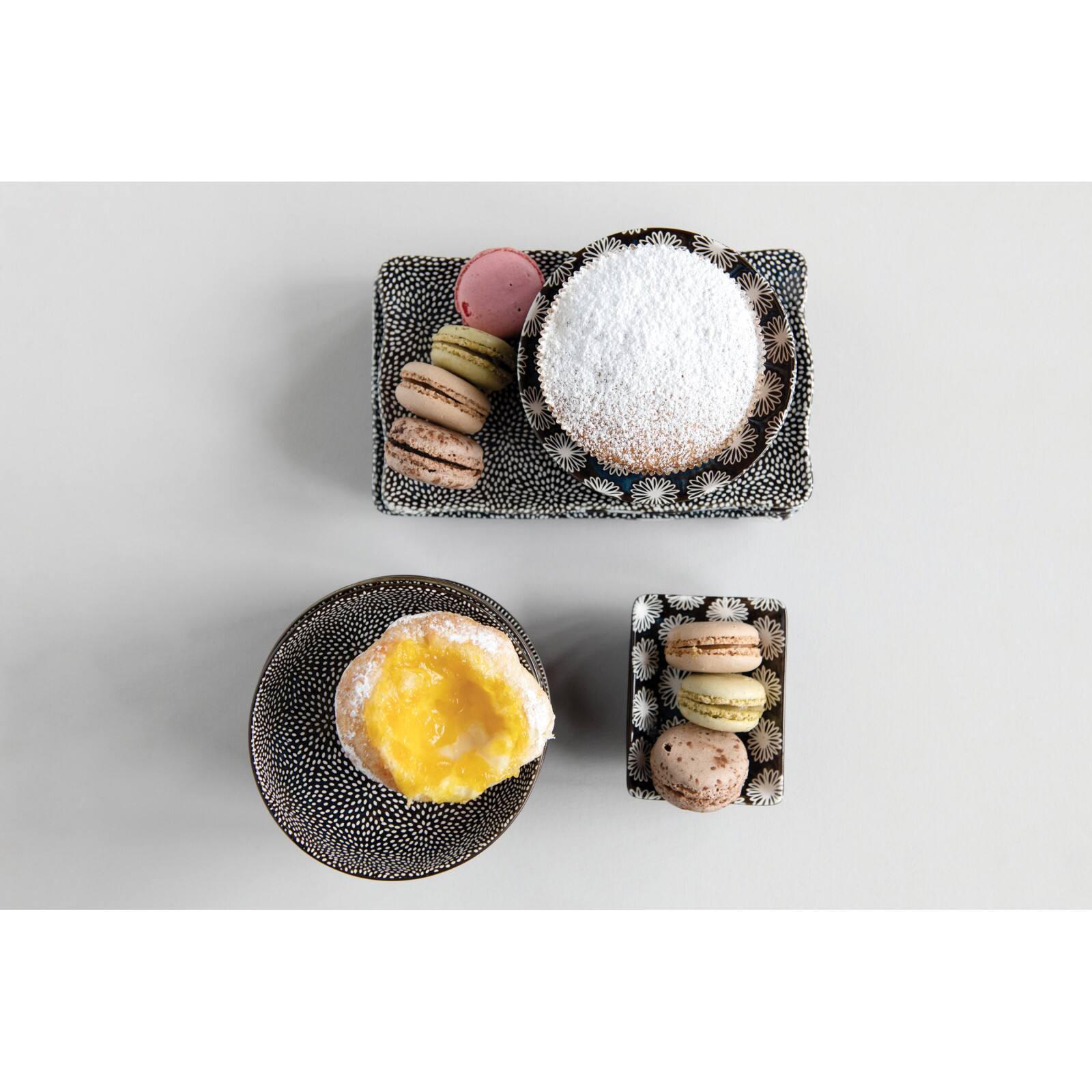 Hello Honey® 8" Blue & White Rectangle Stoneware Plate Set