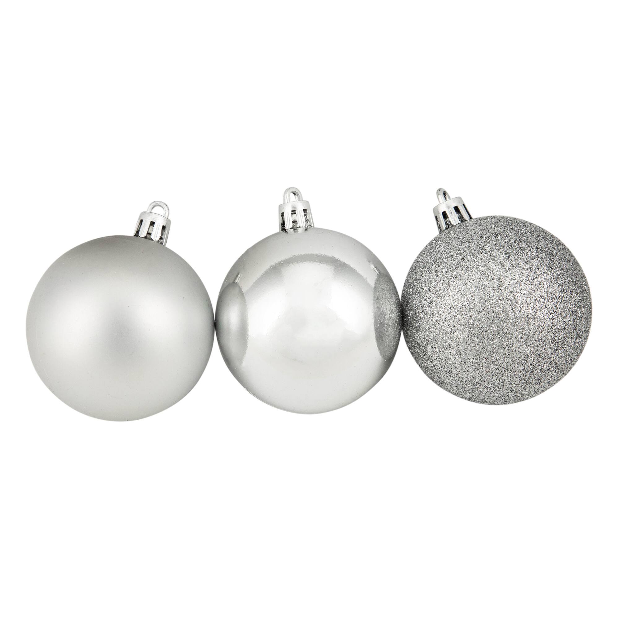 60ct. 2.5" Assorted Colors Shatterproof 3-Finish Christmas Ball Ornaments