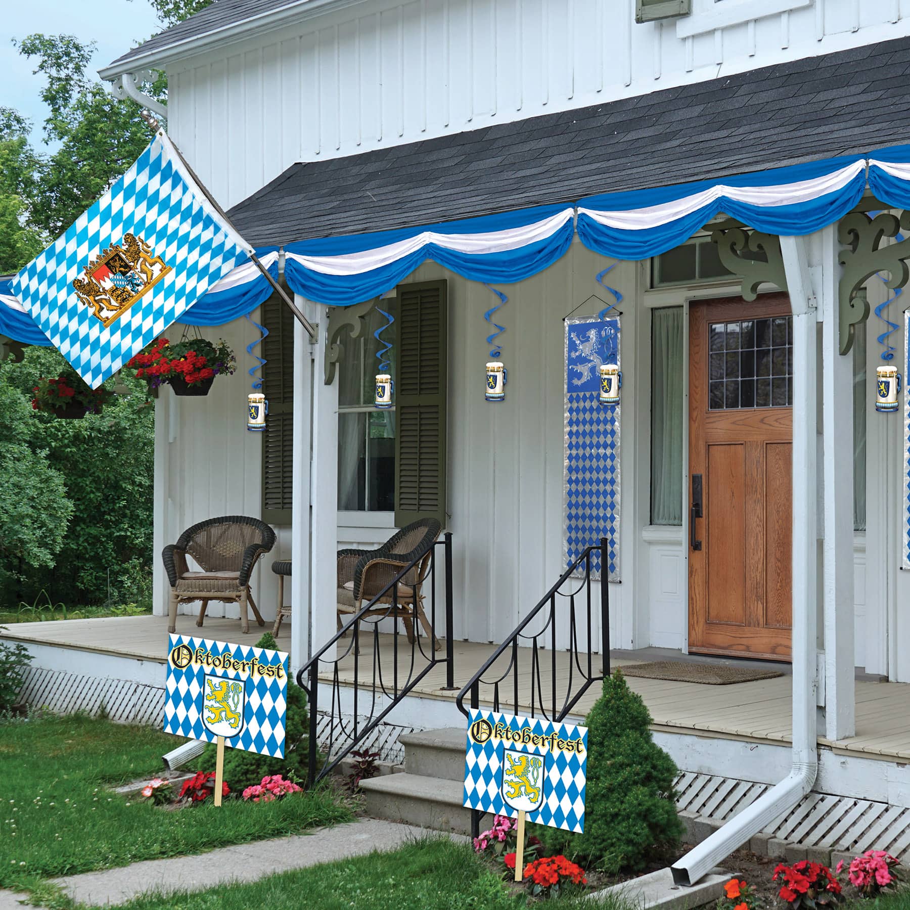 Beistle 3ft. x 5ft. Blue and White Bavarian Flag