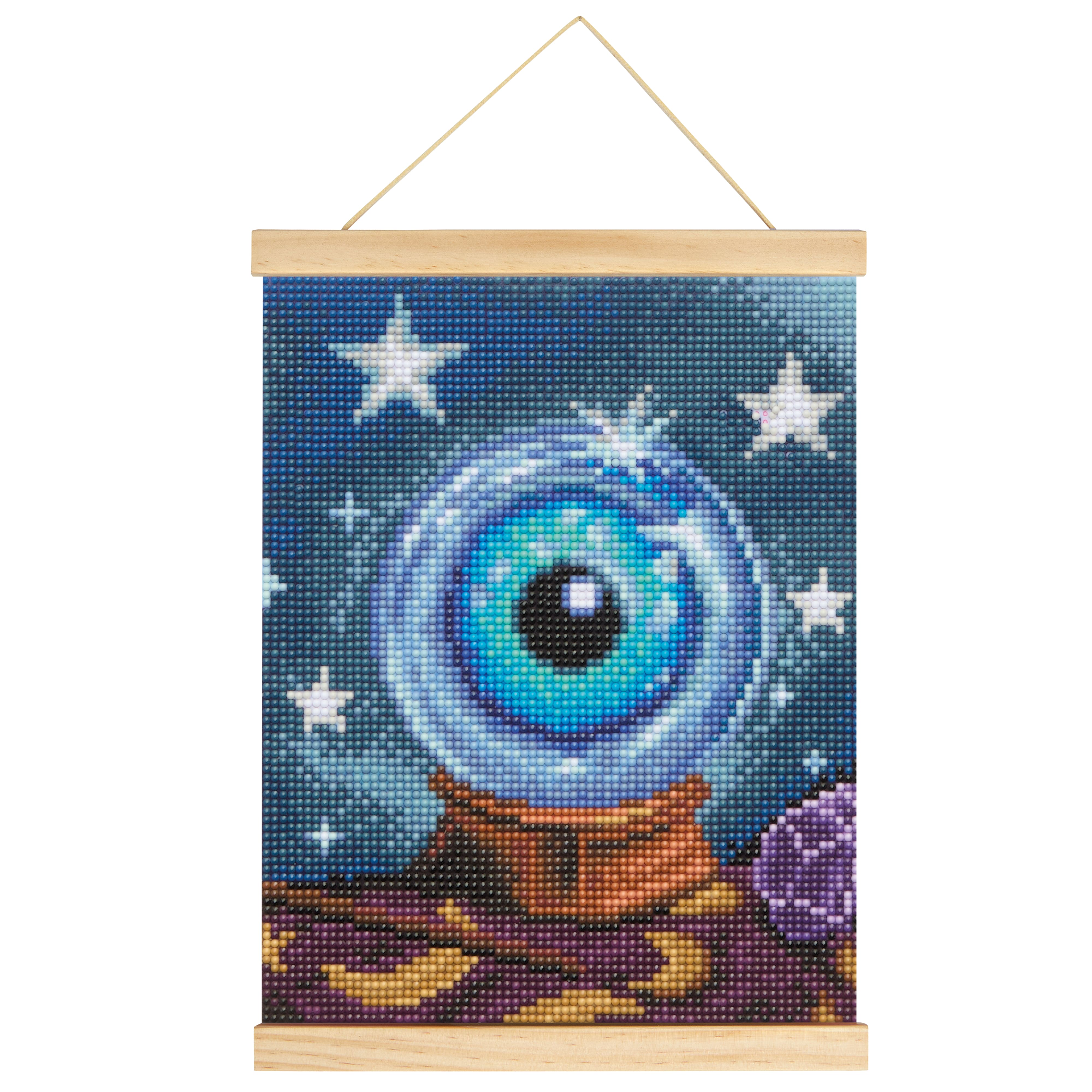 8" x 10" Crystal Ball with Blue Eyeball Diamond Art Kit with Magnetic Wood Frame by Make Market®
