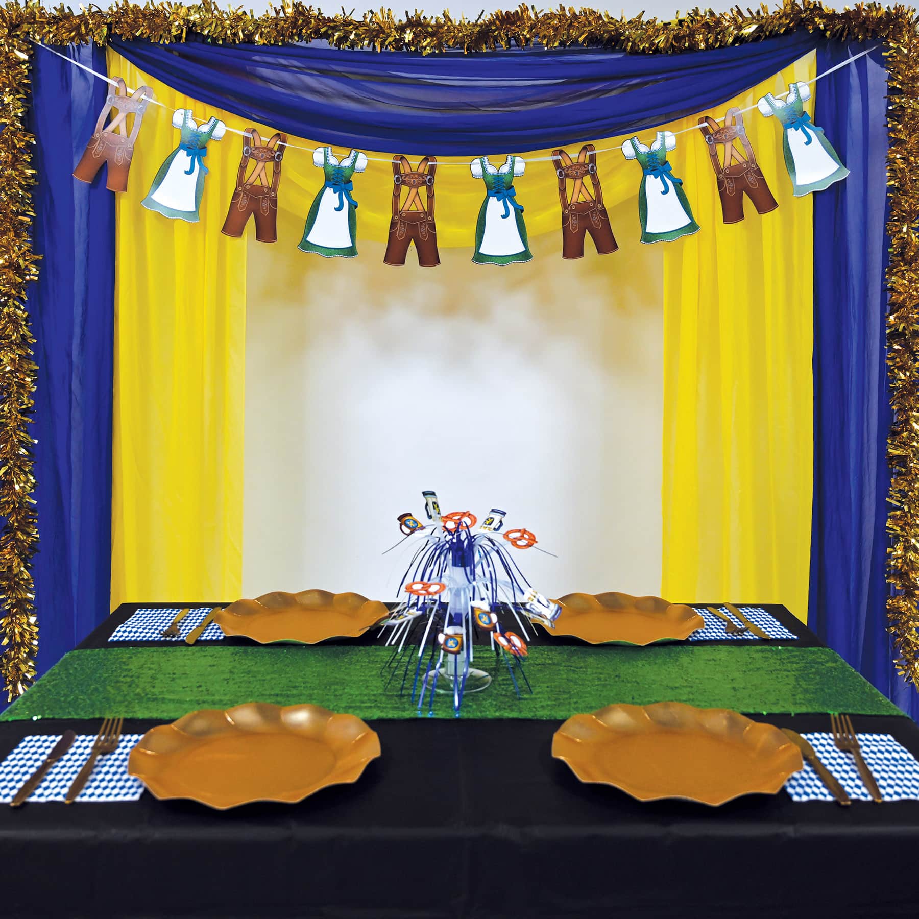 Beistle 9.5" x 6ft. Oktoberfest Lederhosen and Dirndl Streamer