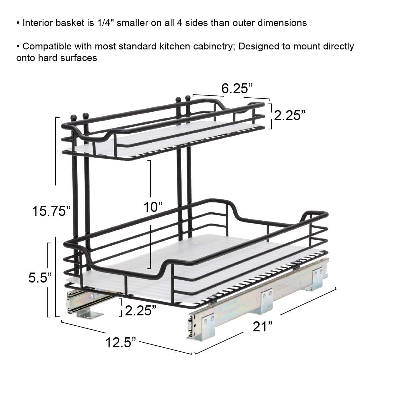 Household Essentials Glidez 2-Tier Cabinet Organizer