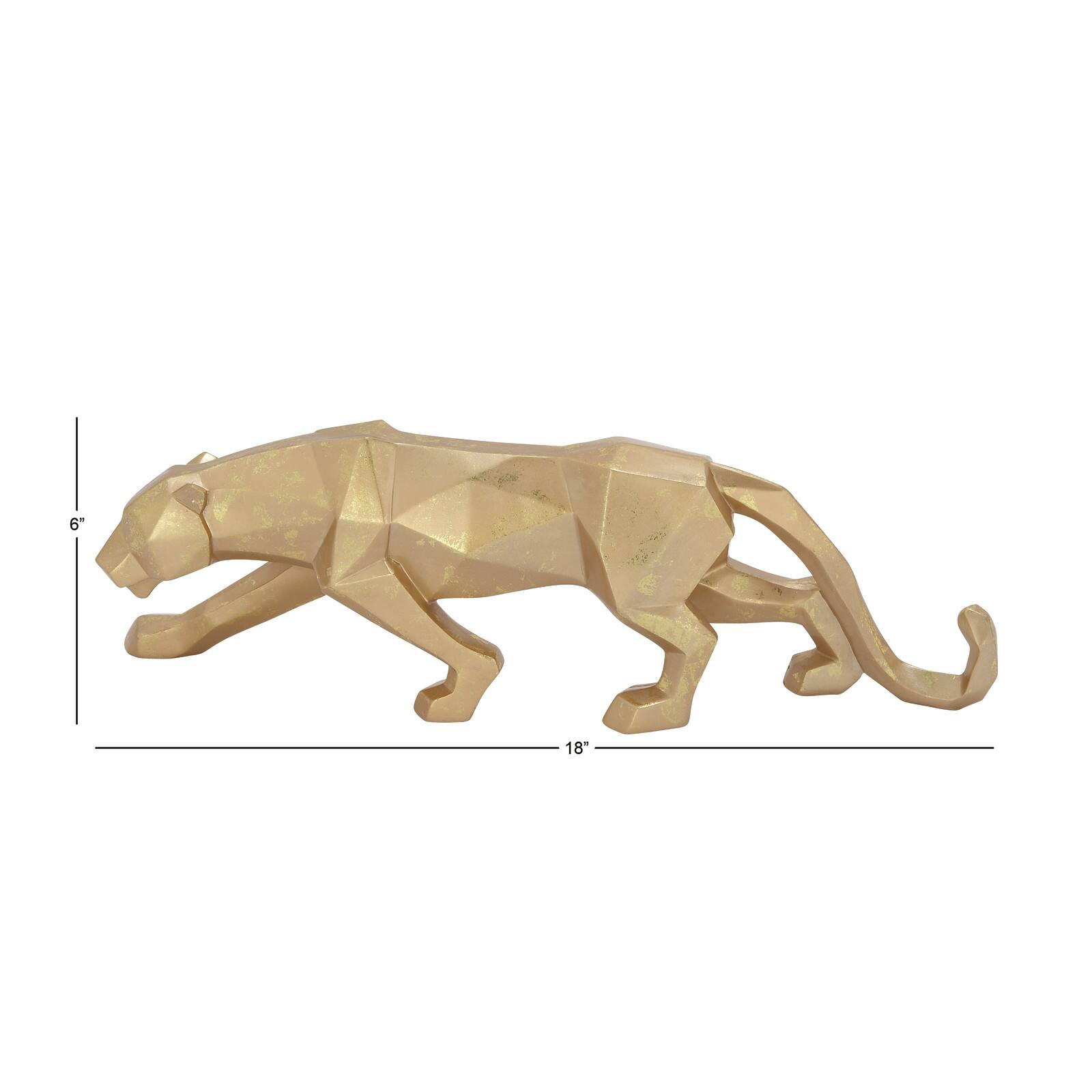 CosmoLiving by Cosmopolitan 18" Gold Leopard Sculpture