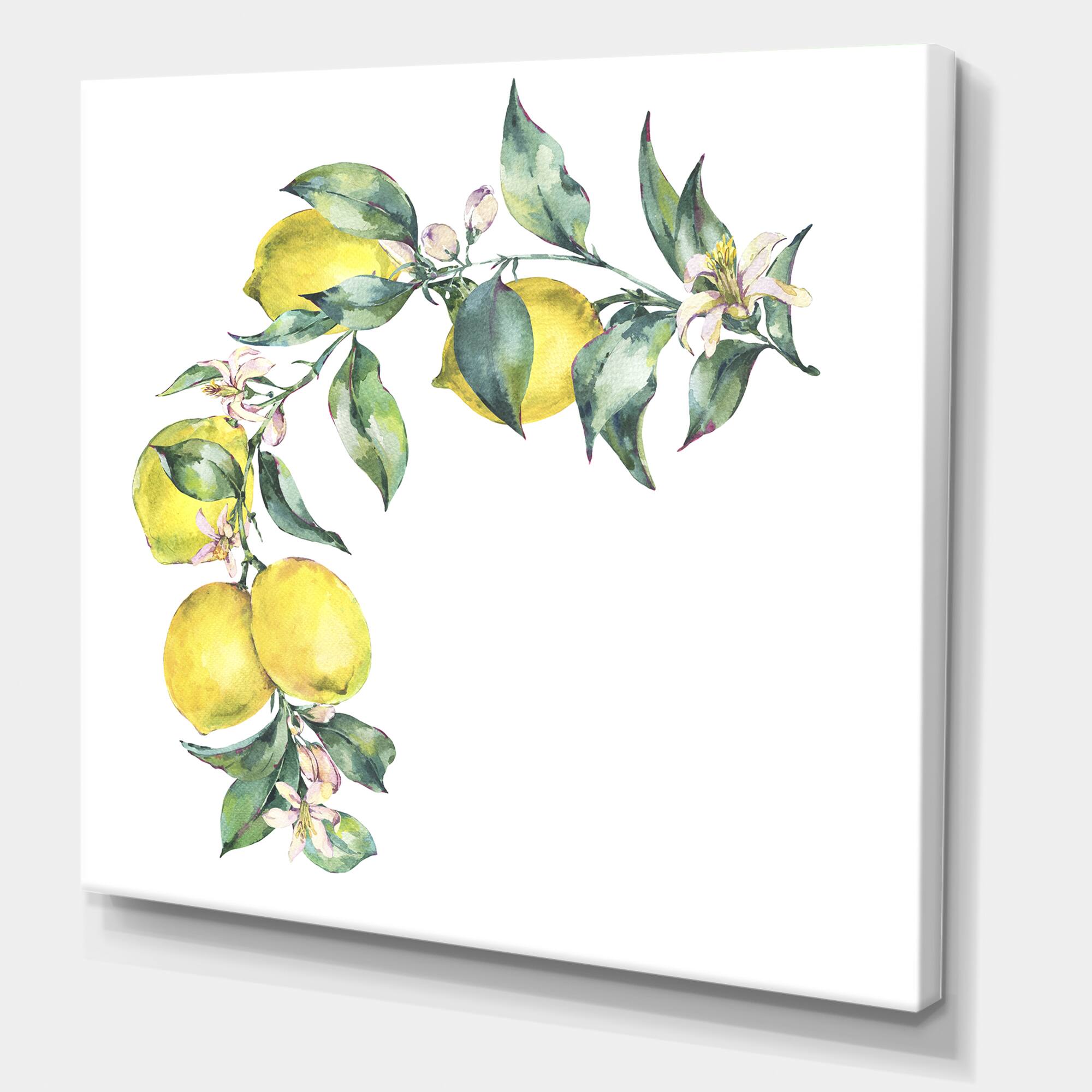 Designart - Branch of Yellow Lemons and Leaves II