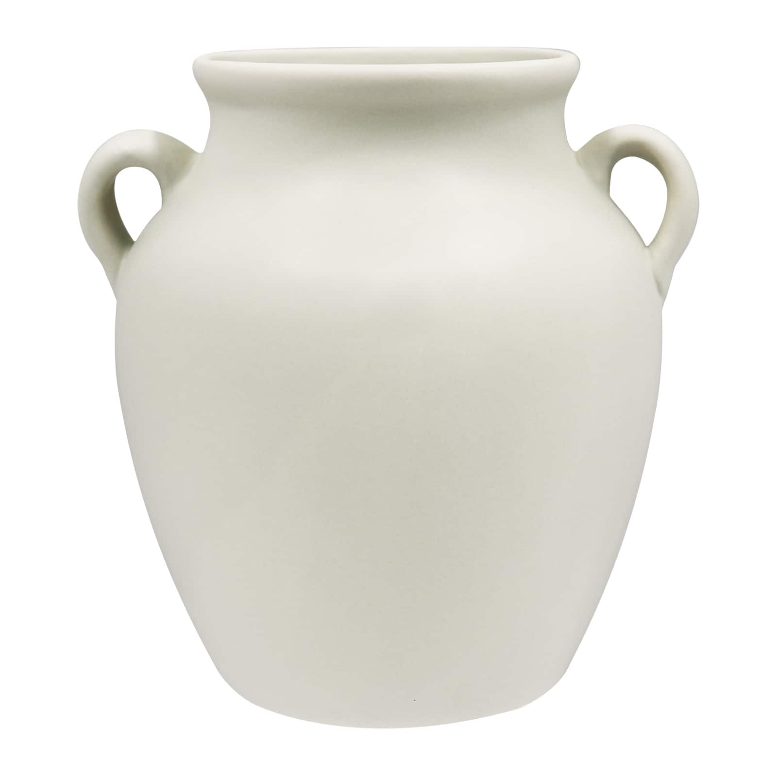 8.5" White Ceramic Vase Tabletop Décor by Ashland®