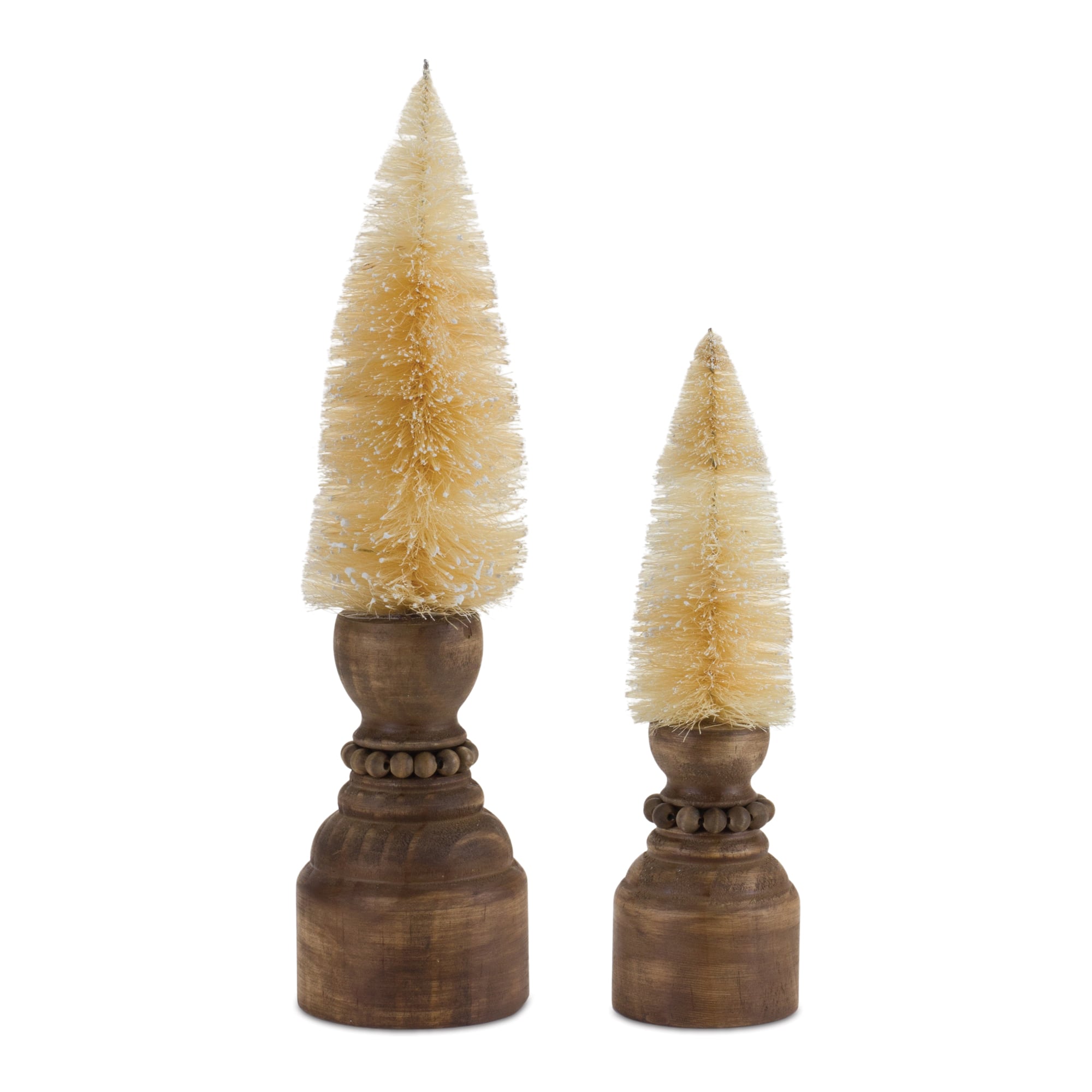 Melrose Mini Bottle Brush Tree on Pedestal Décor Set