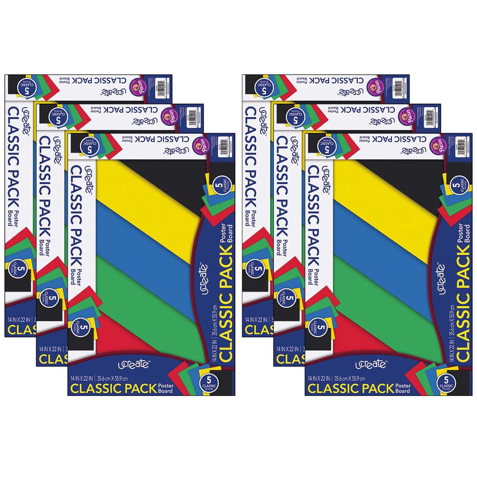 UCreate® Assorted Colors 14" x 22" Poster Board, 6 Packs of 5