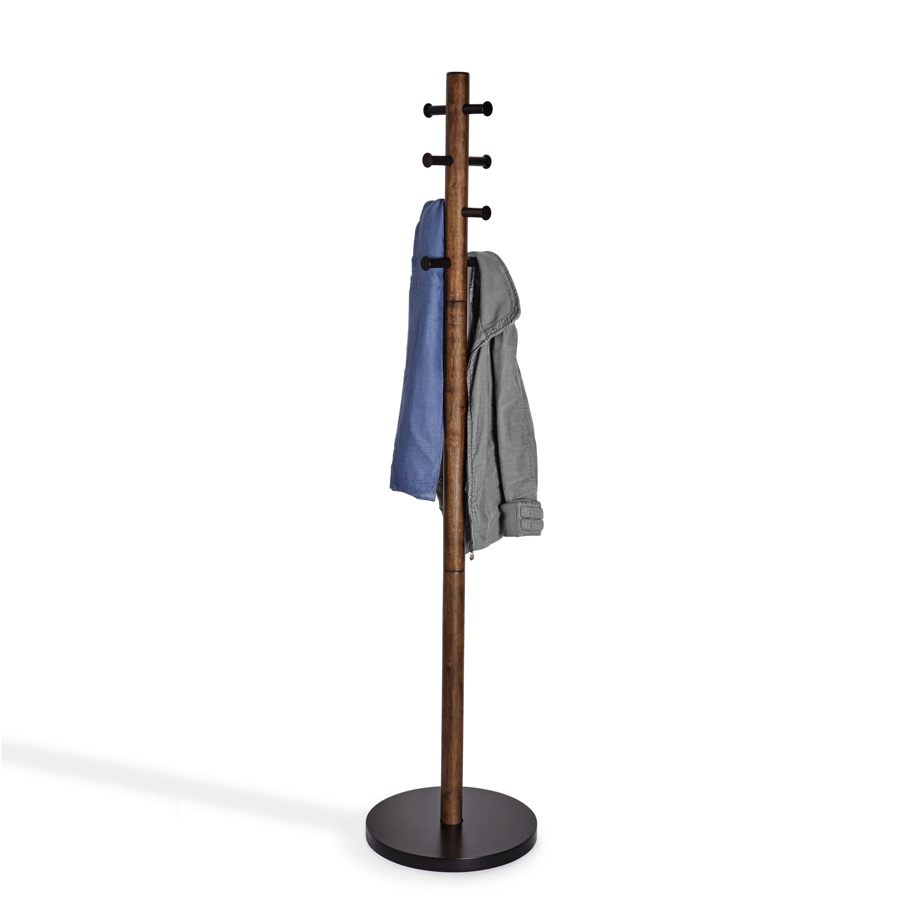 Umbra 66" Black & Walnut Pillar Coat Rack