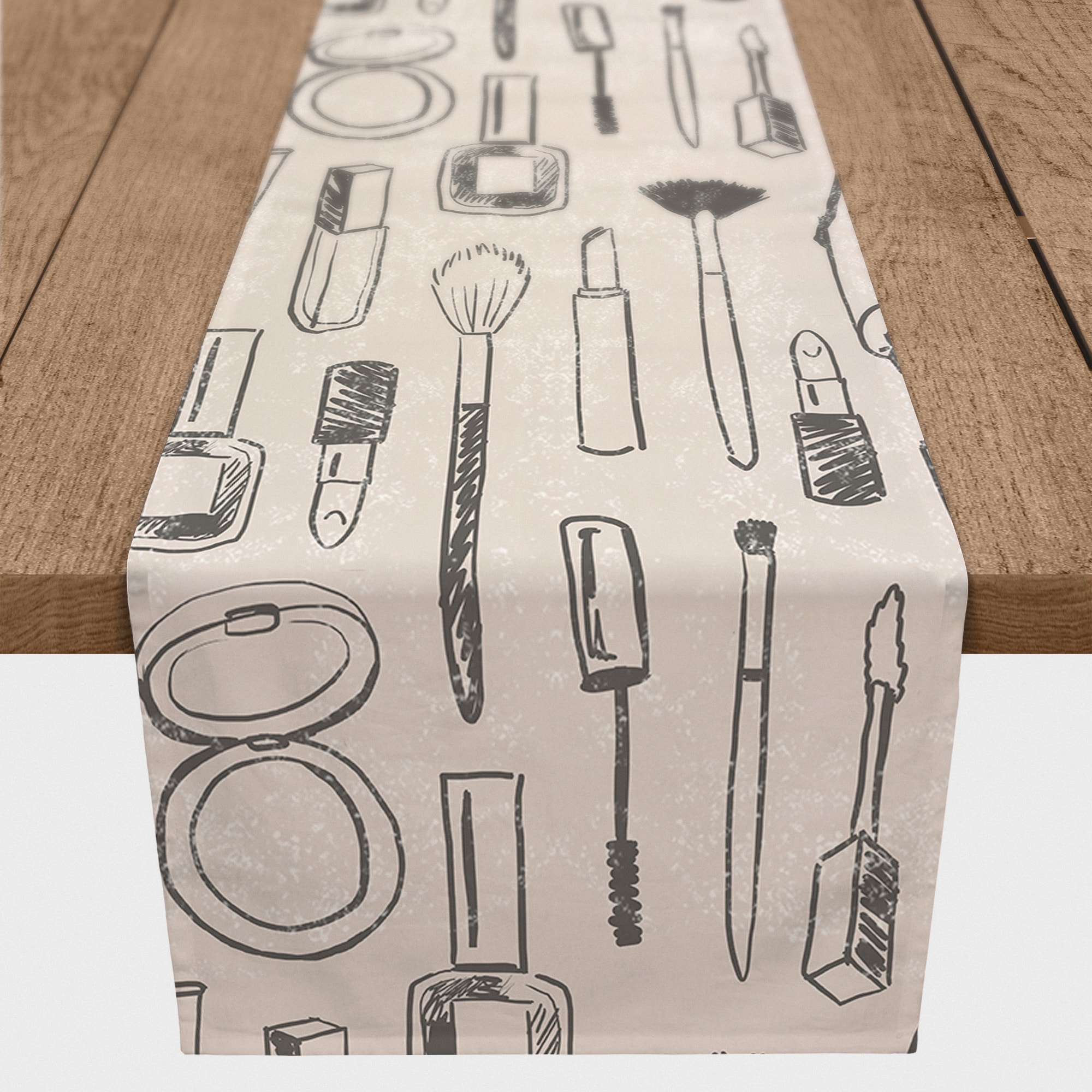 90" Makeup Icons Cotton Twill Runner