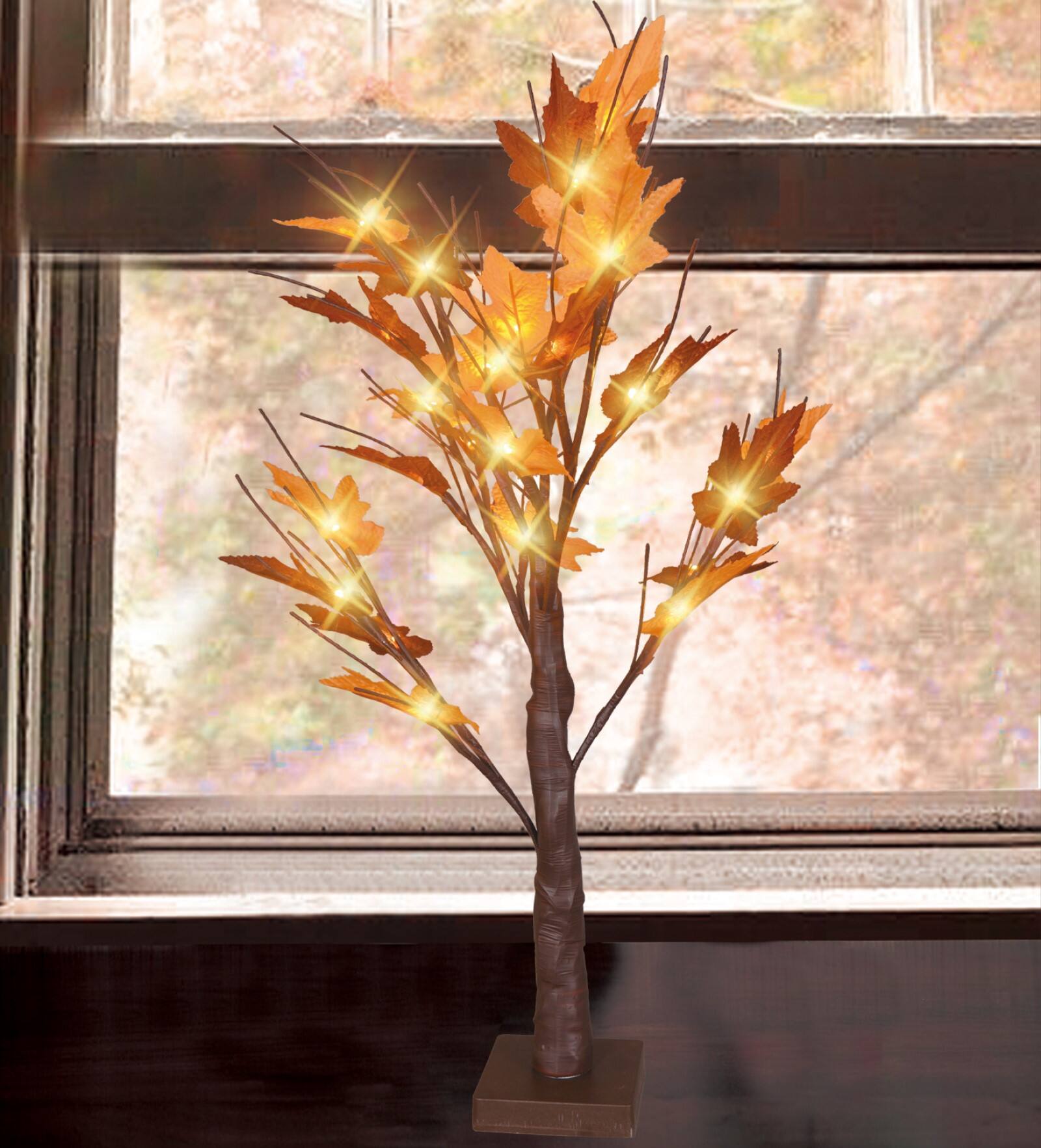 2ft. Pre-Lit Maple Artificial Tree, Clear LED Lights