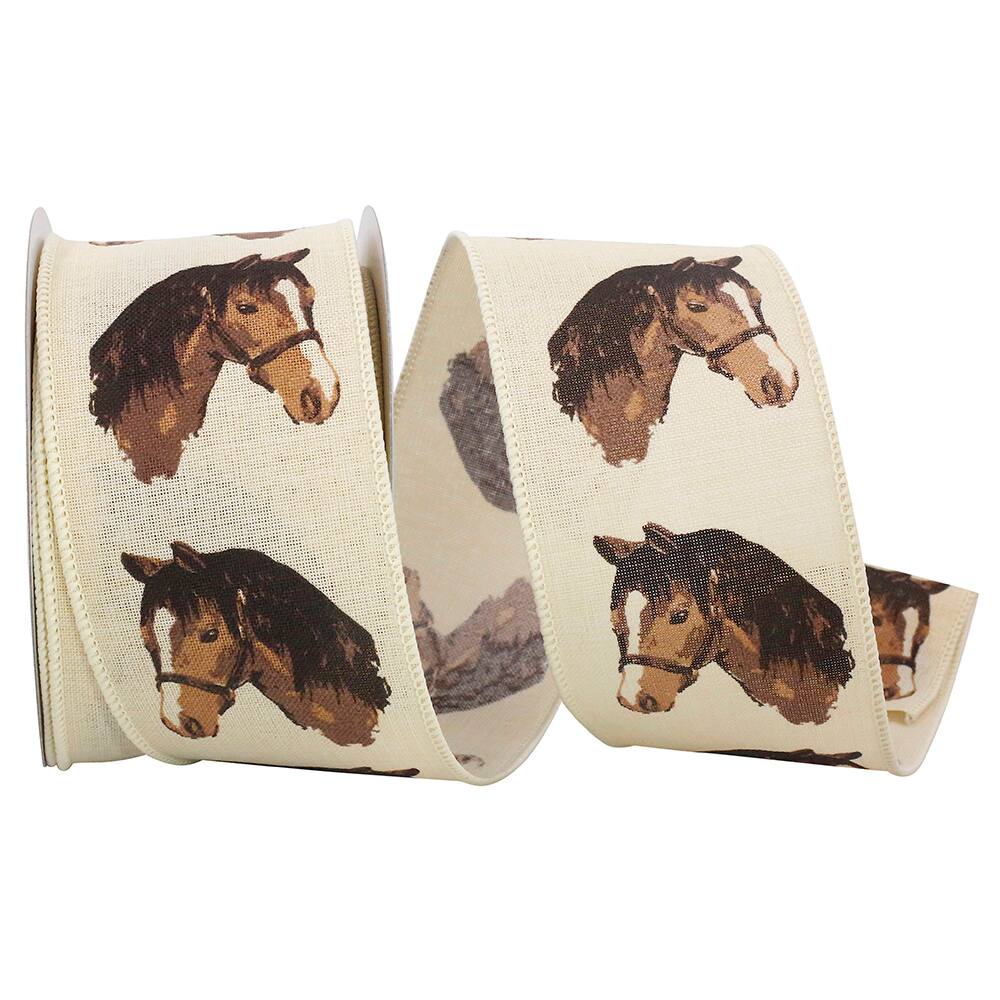 JAM Paper 2.5" x 10yd. Muslin Wired Horse Ribbon