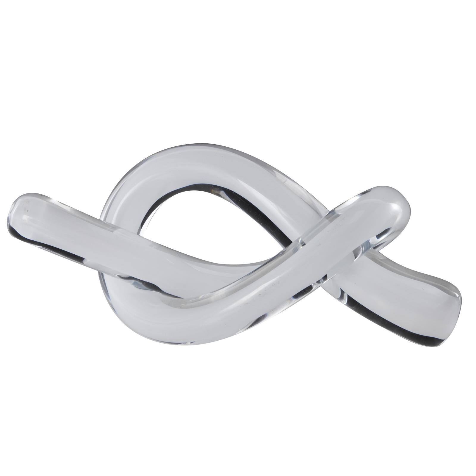 8.3" Black & White Glass Handmade Knot Sculptures, 2ct.