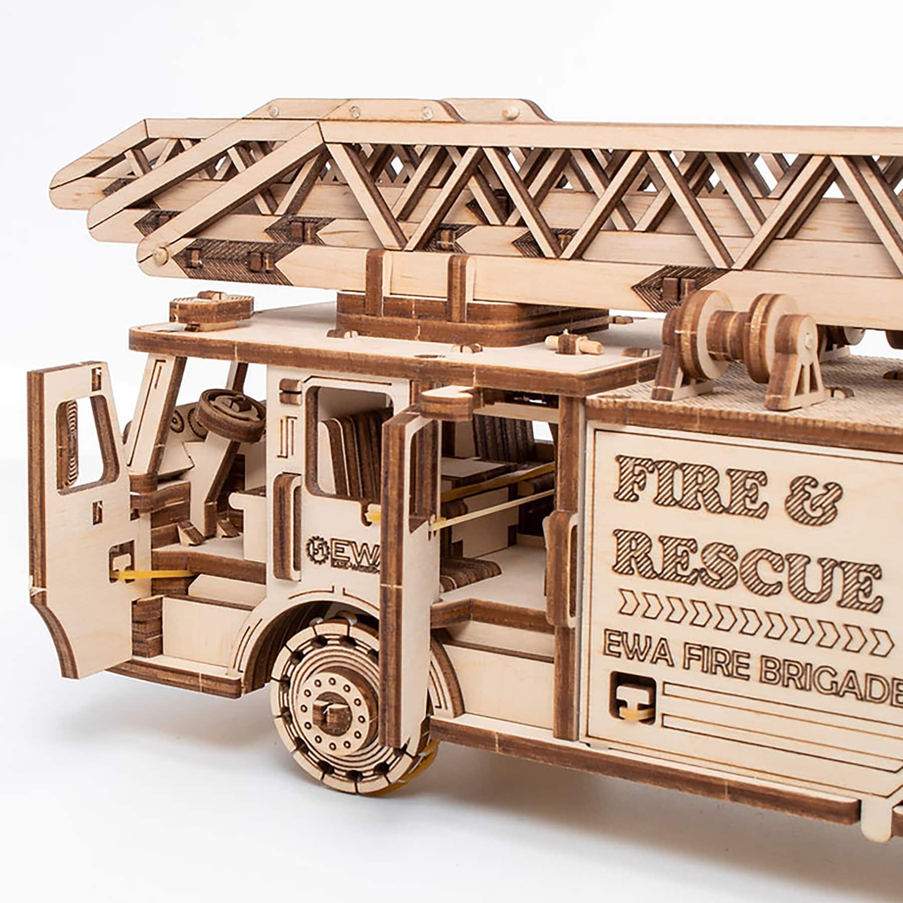 EWA™ Eco-Wood-Art Fire Truck 3D Wooden STEM Construction Kit