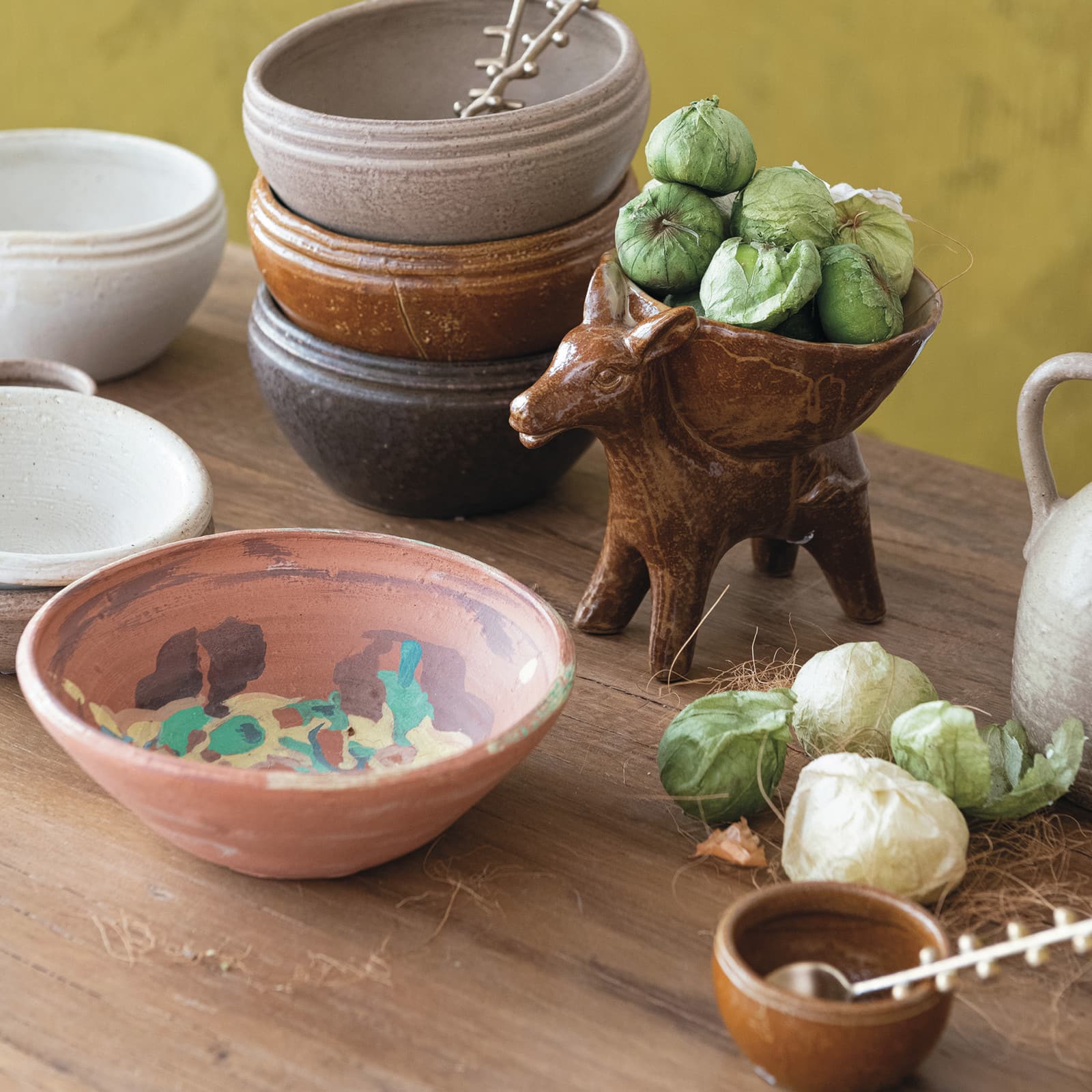 Hello Honey® 6.75" Multicolor Abstract Terra Cotta Decorative Bowl