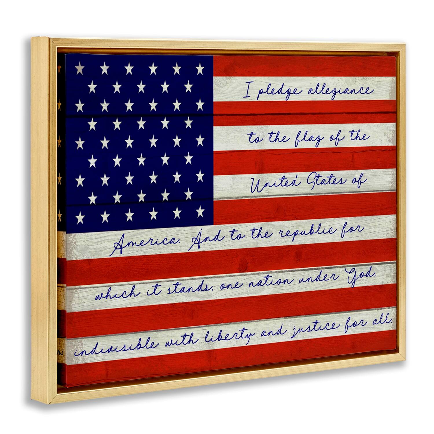 Stupell Industries Pledge of Allegiance Flag Floater Framed Art