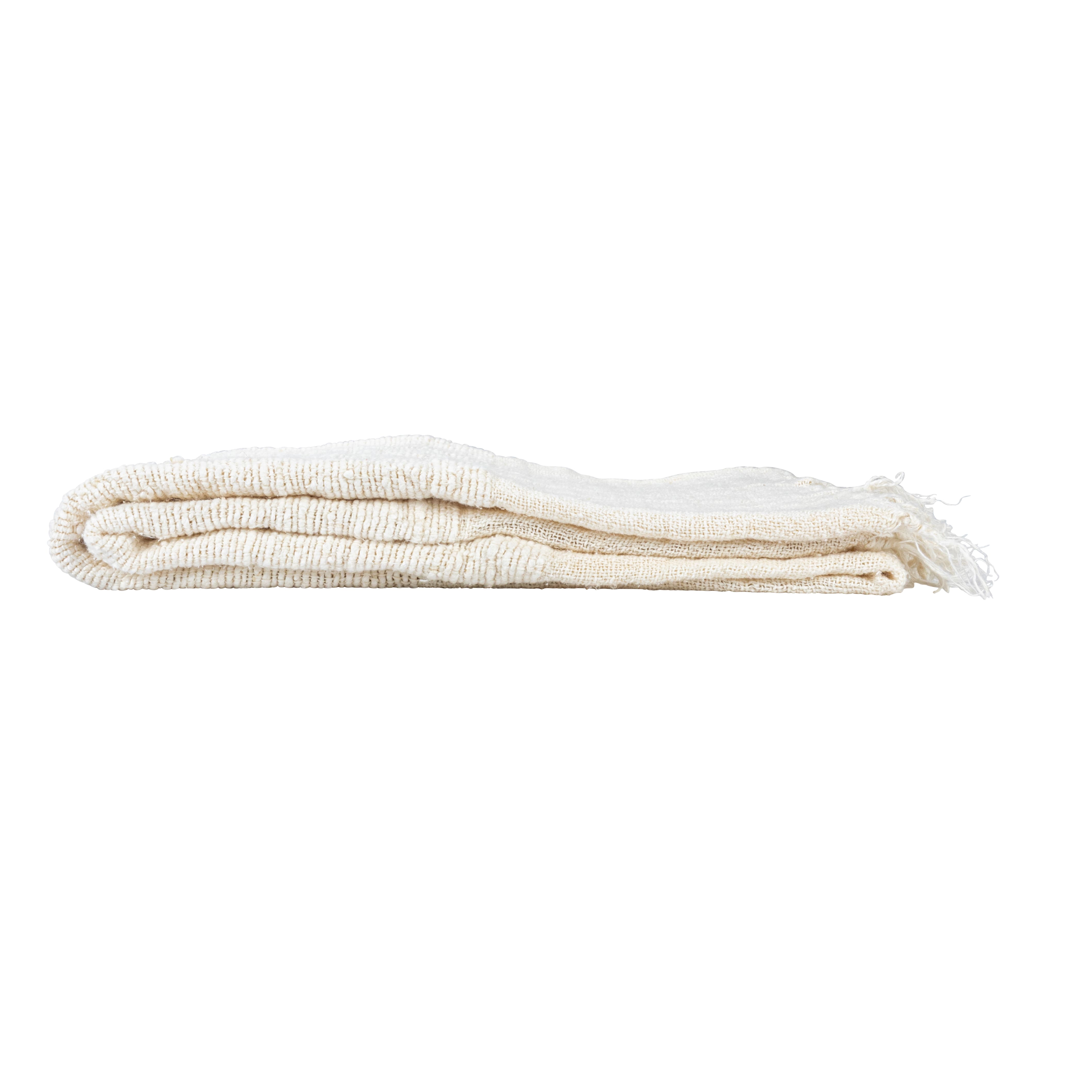 Hello Honey® Cream & Natural Stripes & Fringe Woven Linen Throw Blanket