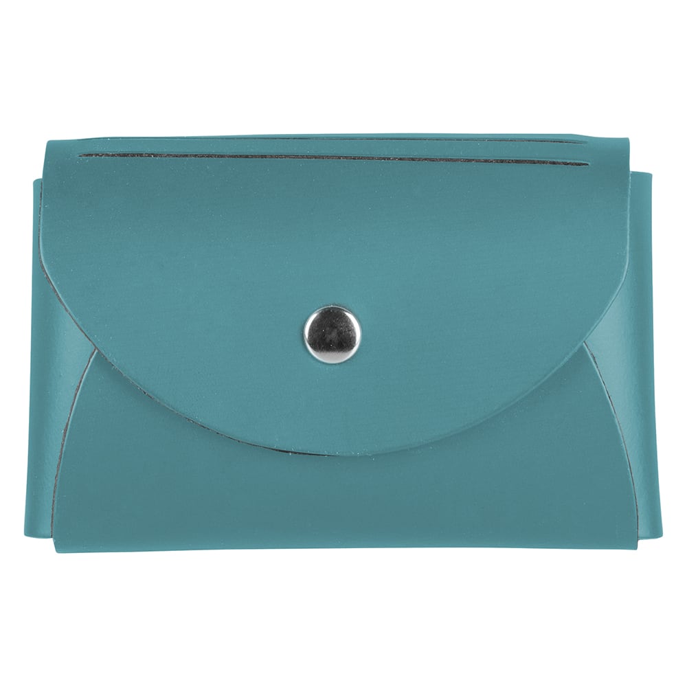 JAM Paper Italian Leather Business Card Holder Case with Round Flap