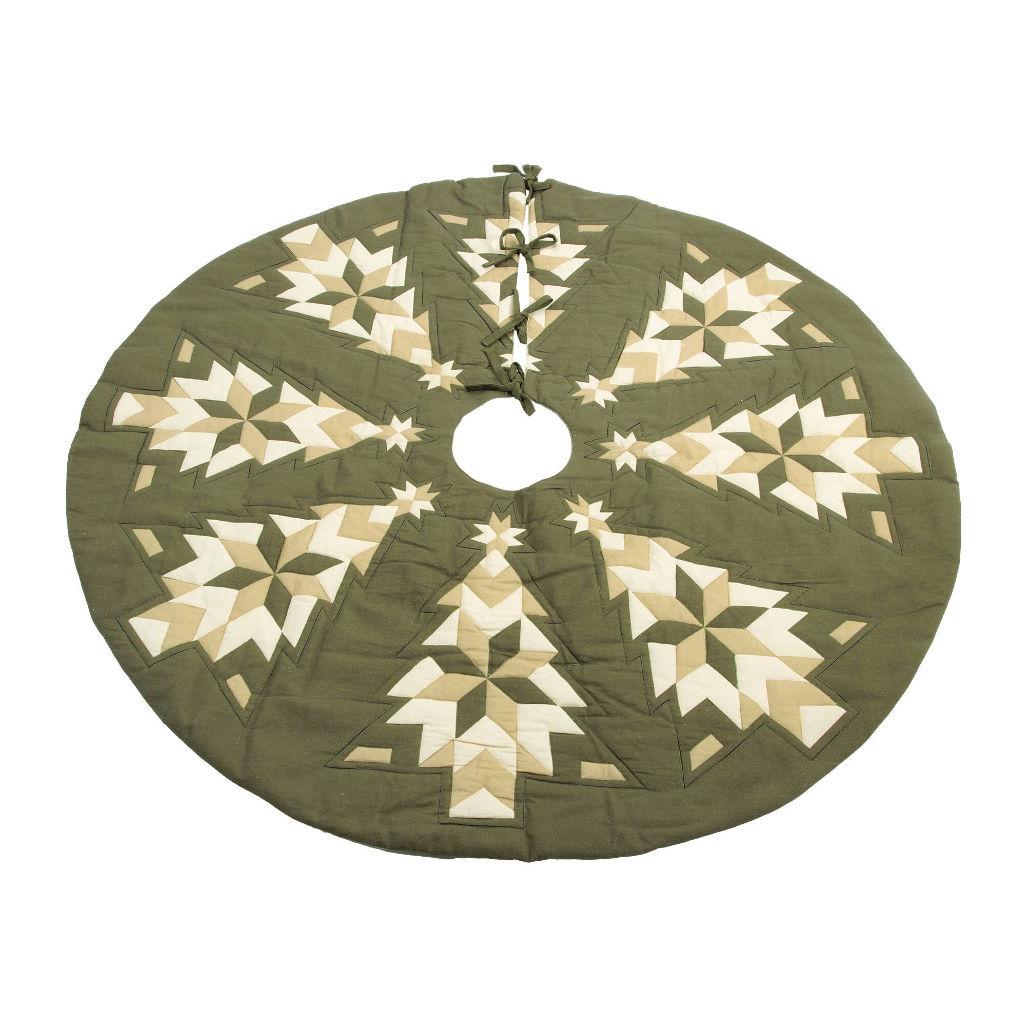 Melrose 48" Patchwork & Star Christmas Tree Skirt
