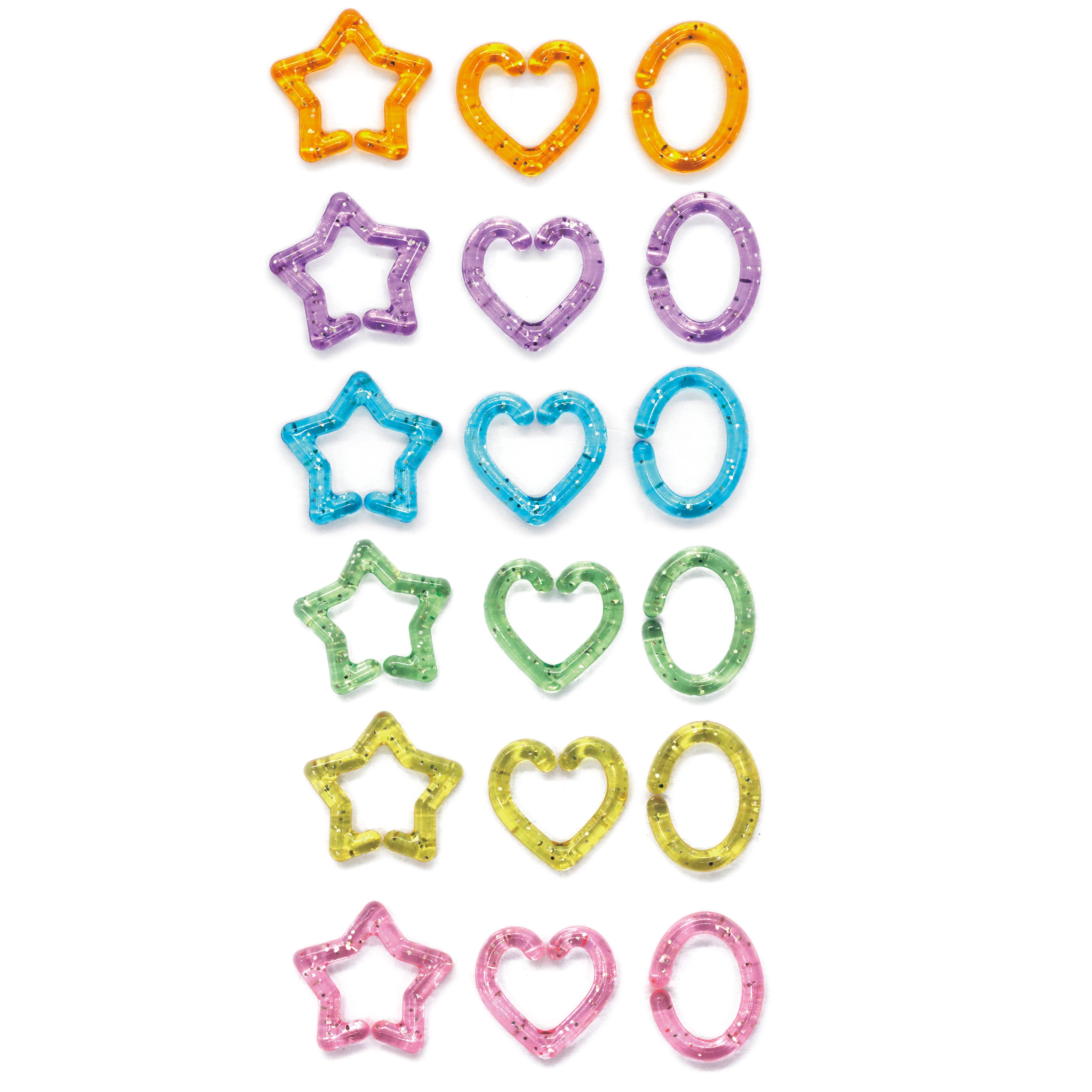 12 Packs: 200 ct. (2,400 total) Glitter Pastel Mixed Shape Chain Links by Creatology™