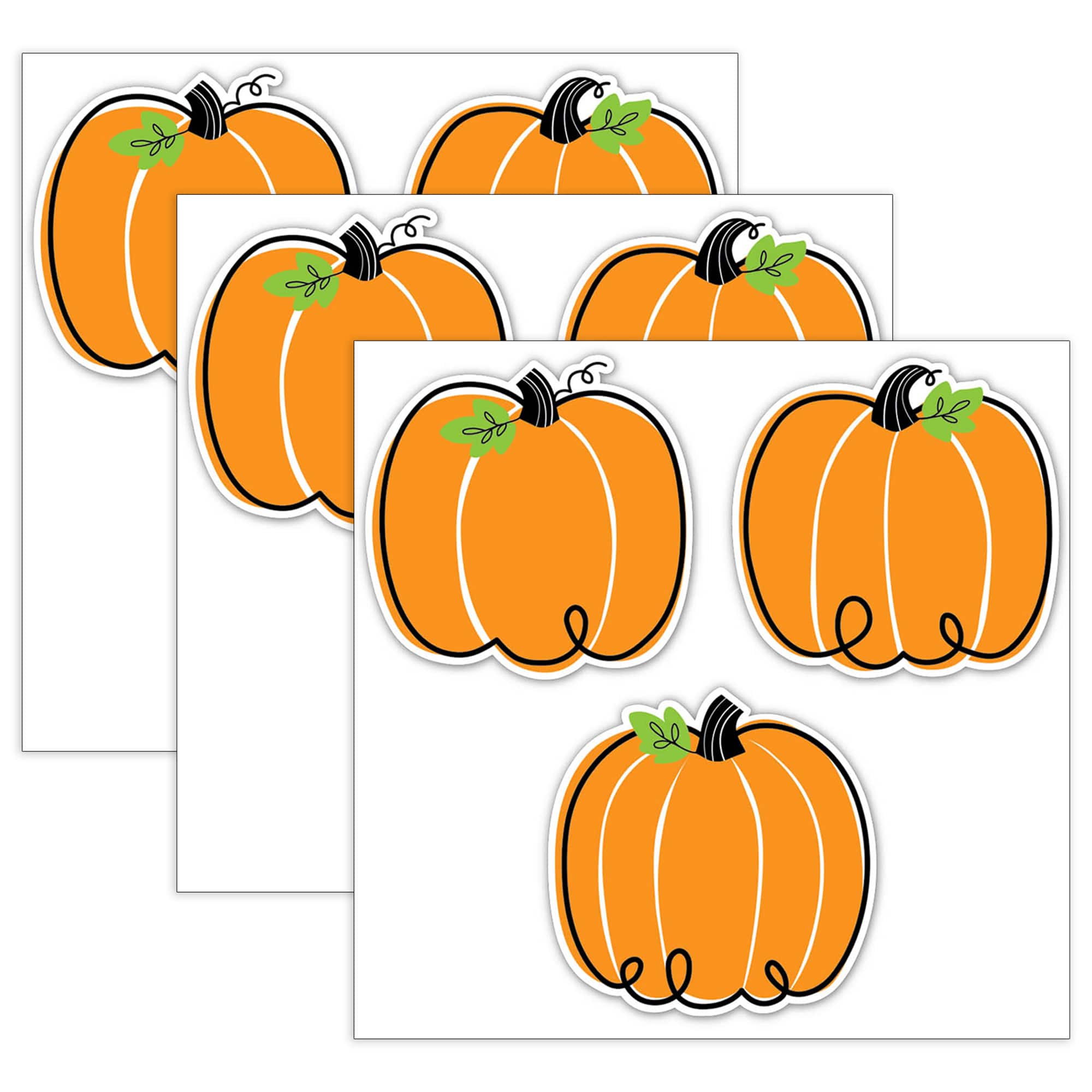 Creative Teaching Press® 6" Core Décor Doodle Pumpkin Designer Cut-Outs, 3 Packs of 36