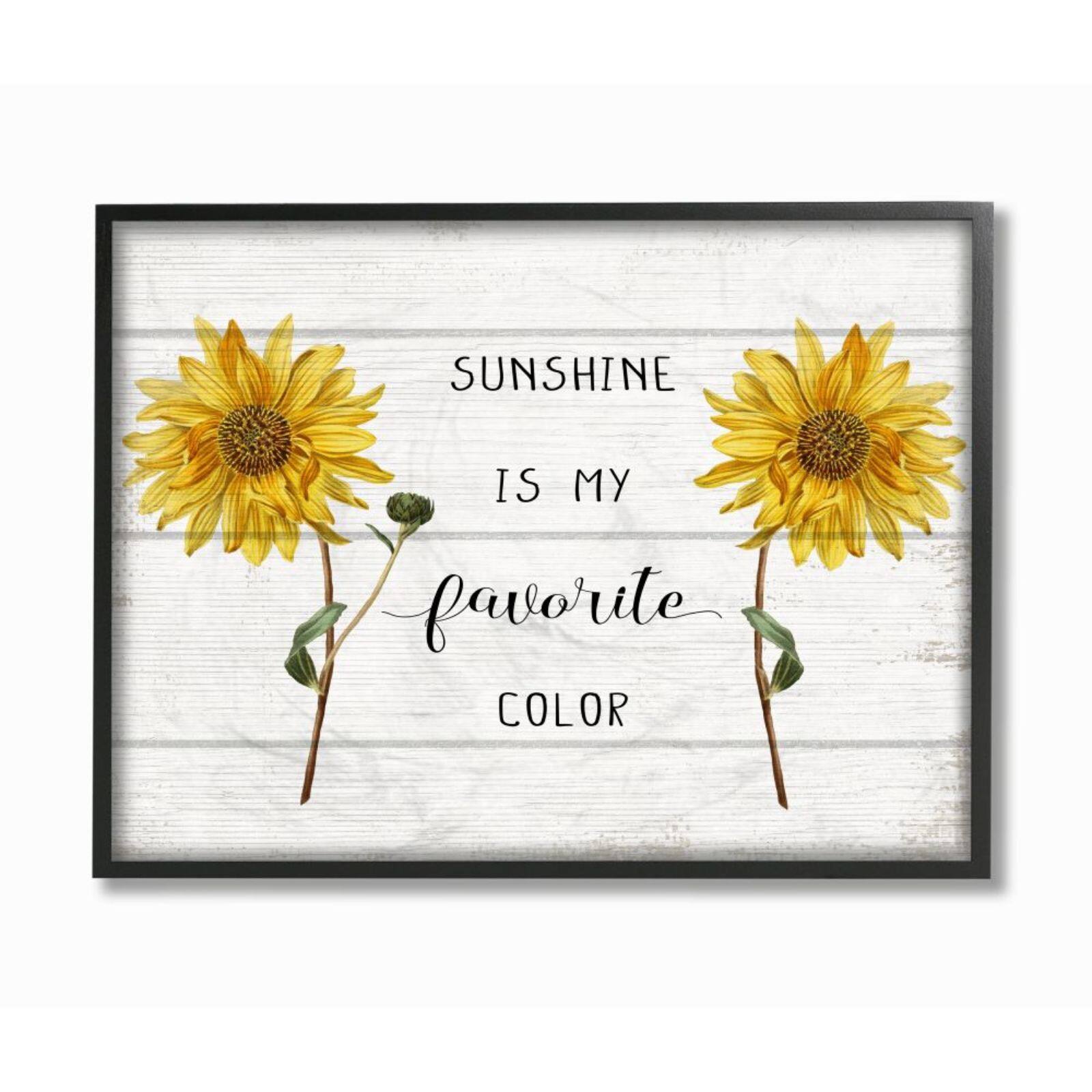 Stupell Industries Sunshine is My Favorite Color Framed Wall Art