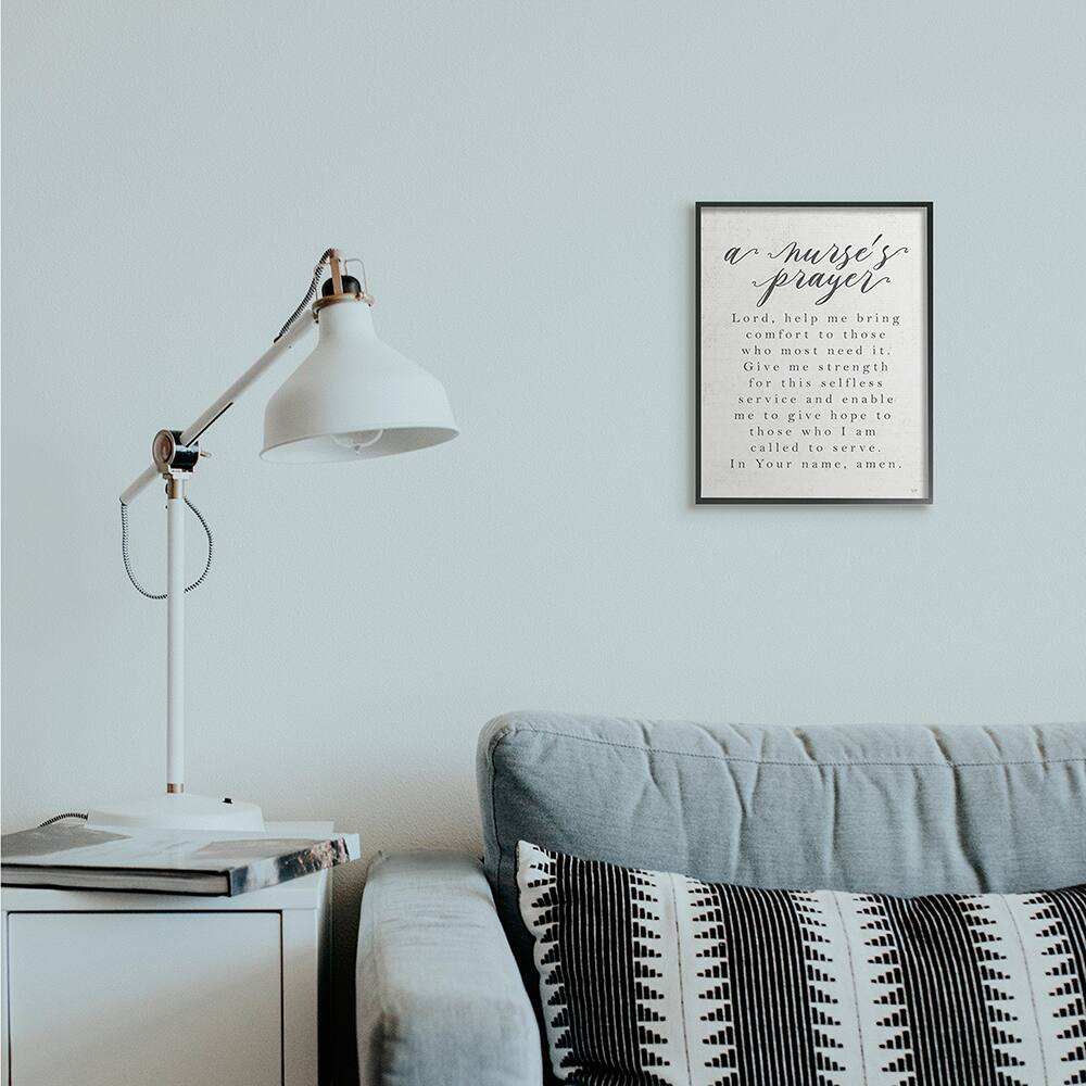 Stupell Industries A Nurse's Prayer Inspirational Office Faith Framed Wall Art
