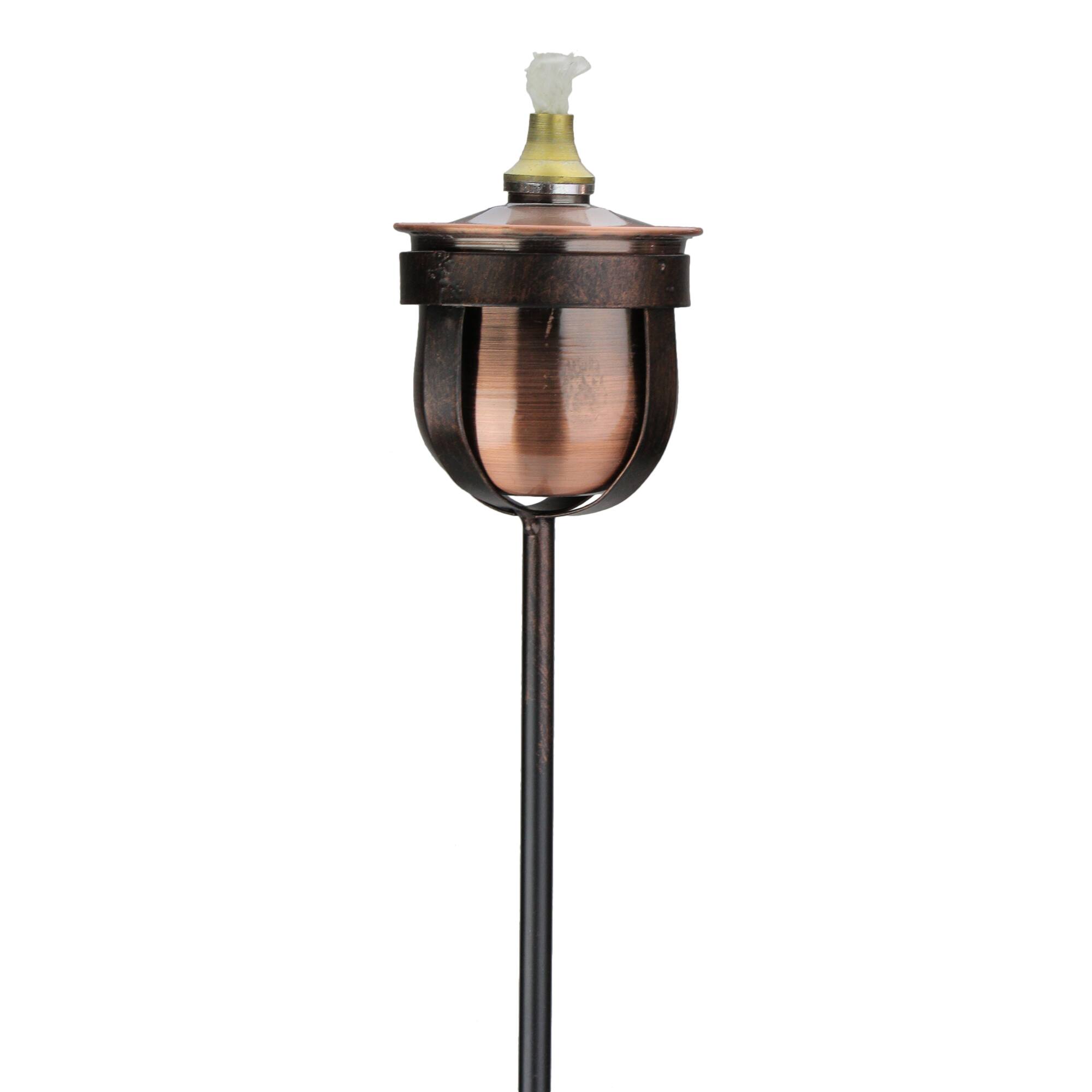 30" Brushed Copper Mini Oil Lamp Patio Torch